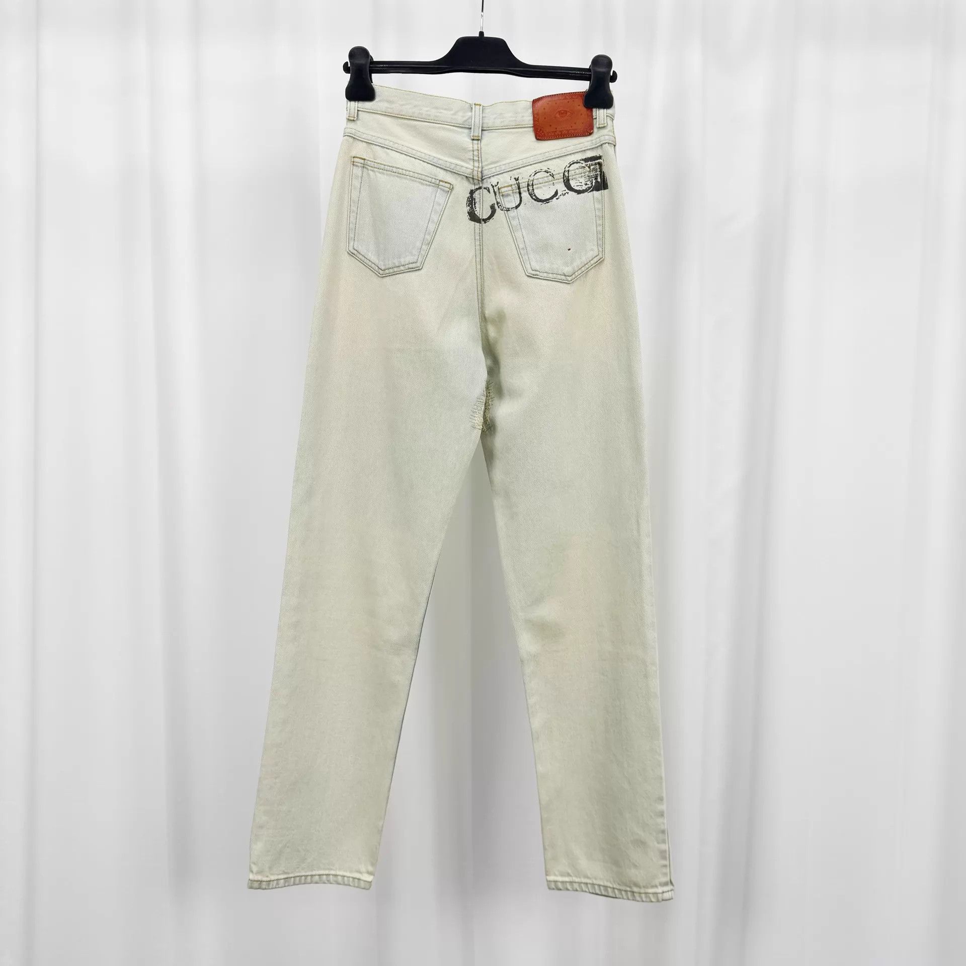 Gucci Gucci Logo Print Washed Leather Tag W26 99 New Size 26" / US 2 / IT 38 - 1 Thumbnail