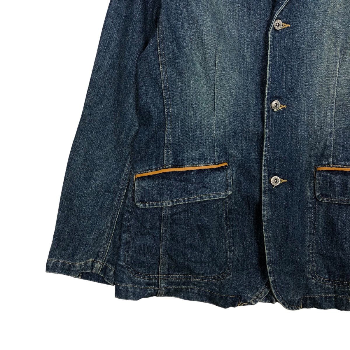Japanese Brand 📌Vintage Denim Worker Jacket PTTP Japan Issey Miyake Size L / US 10 / IT 46 - 5 Thumbnail