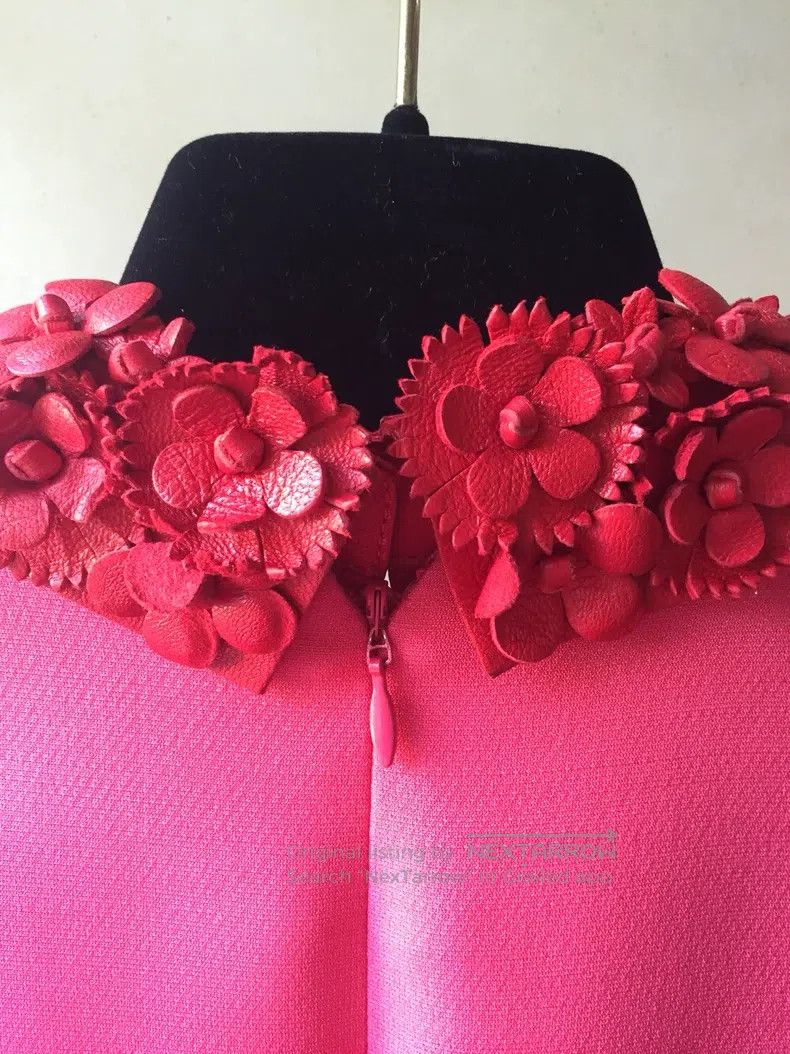 Valentino Valentino Floral leather collar dress Size M / US 6-8 / IT 42-44 - 3 Thumbnail