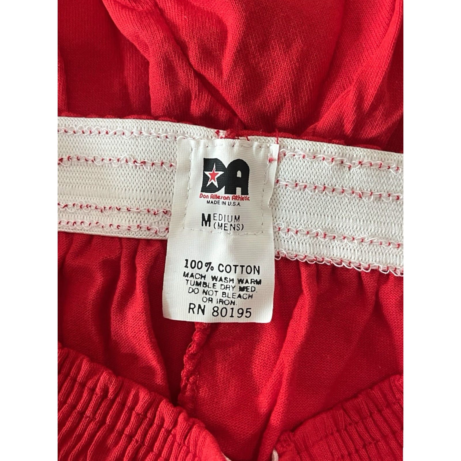 Vintage VINTAGE Alleson Athletic Shorts Mens 90s Red 12.5" Rise 8.5" Inseam Deadstock NWOT USA Made Athletic Compression Cotton 100% Medium Size US 31 - 2 Thumbnail