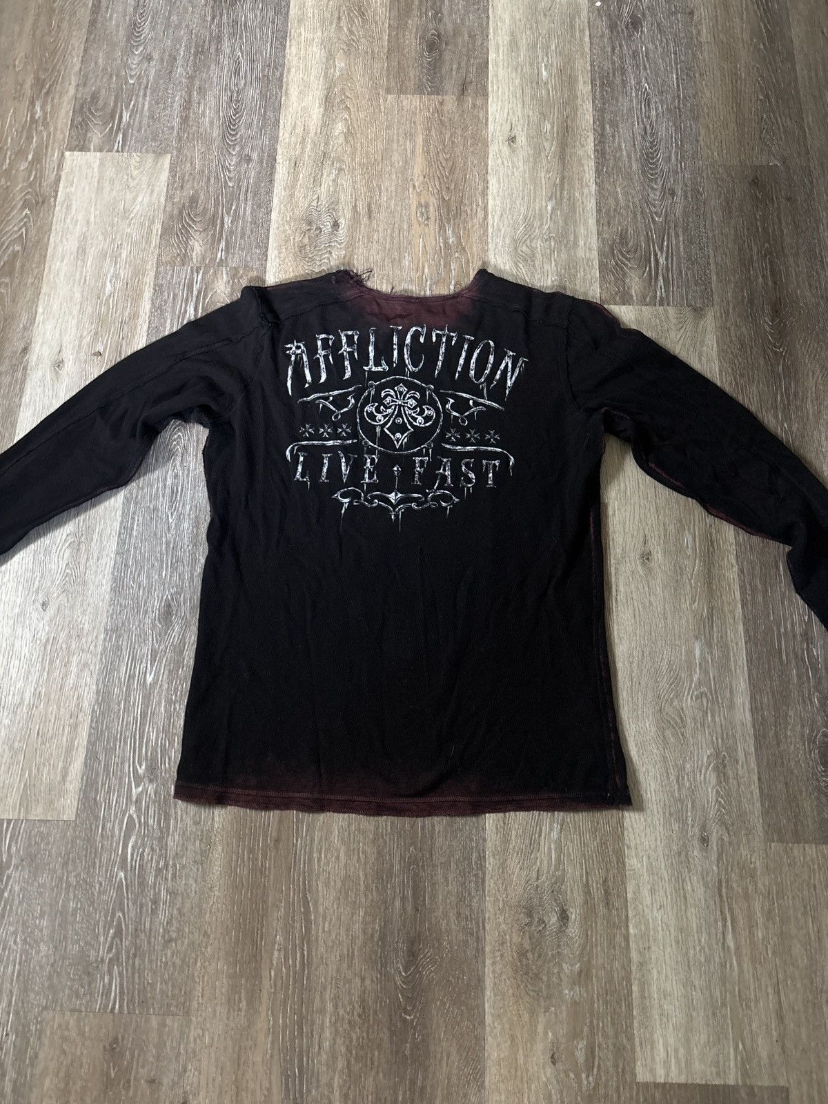Affliction Vintage Affliction 2way graphic light tee/sweater Size US M / EU 48-50 / 2 - 2 Thumbnail