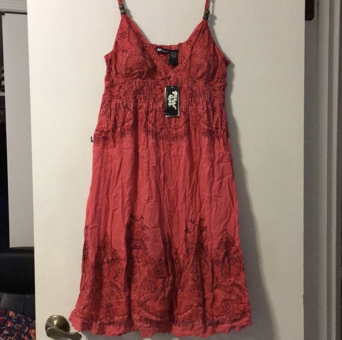 Other Planet Gold Summer Dress Size L / US 10 / IT 46 - 1 Preview
