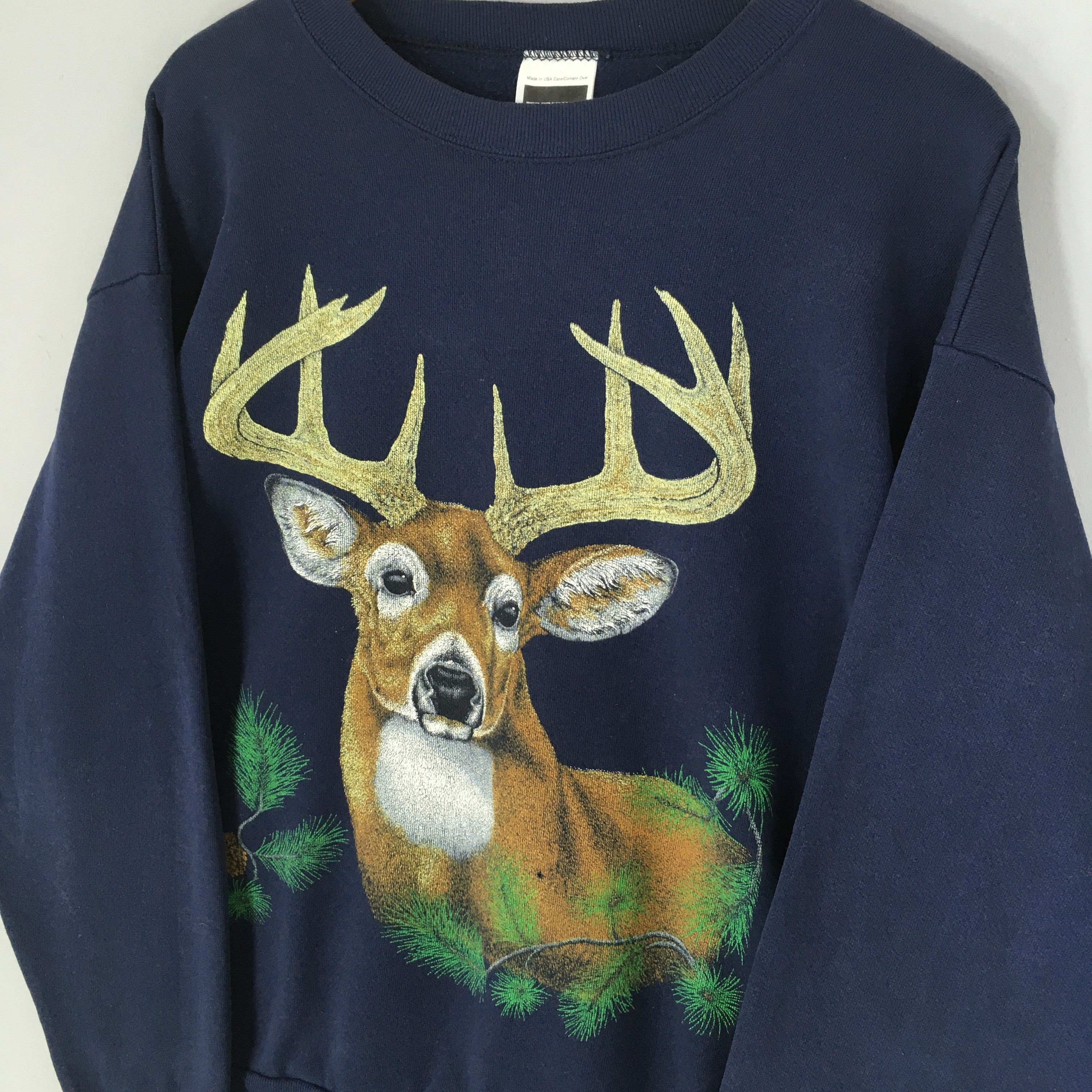 Habitat Vintage 80s White-tailed Deer Wildlife Sweatshirt XLarge Size US XL / EU 56 / 4 - 3 Thumbnail