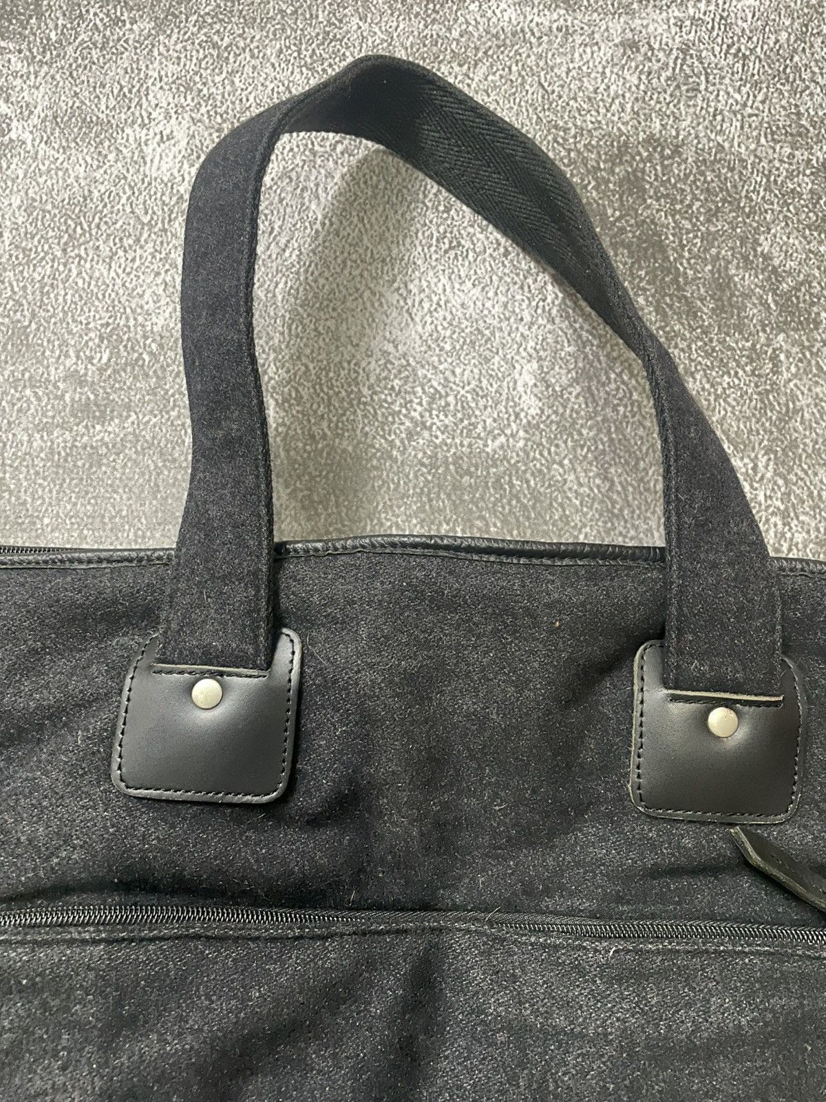 Fred Perry Fred Perry Black Wool Blend Tote Bag Size ONE SIZE - 7 Thumbnail