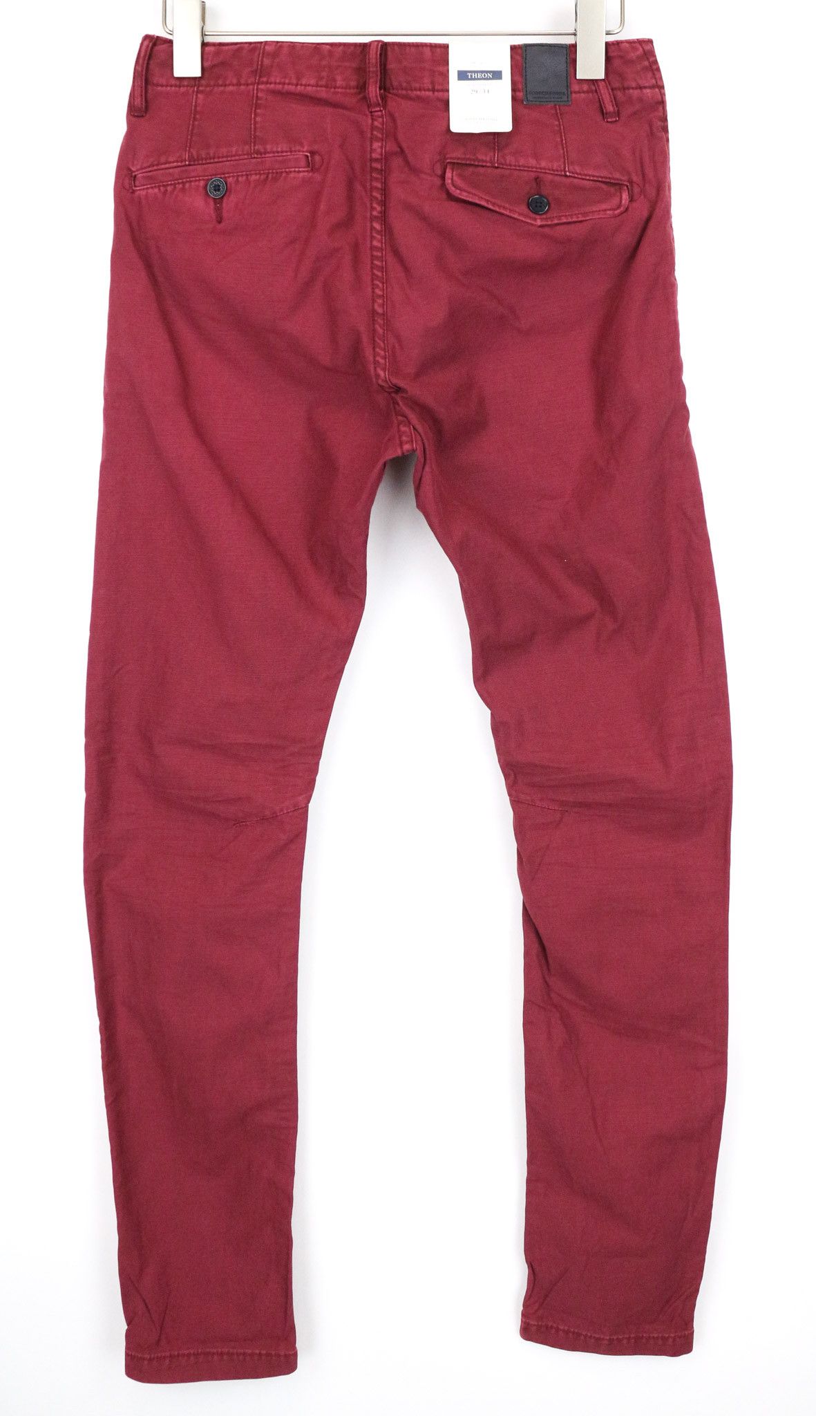 Scotch & Soda THEON W29/L34 Burgundy Slim Chino Trousers 74864 Size US 29 - 2 Thumbnail