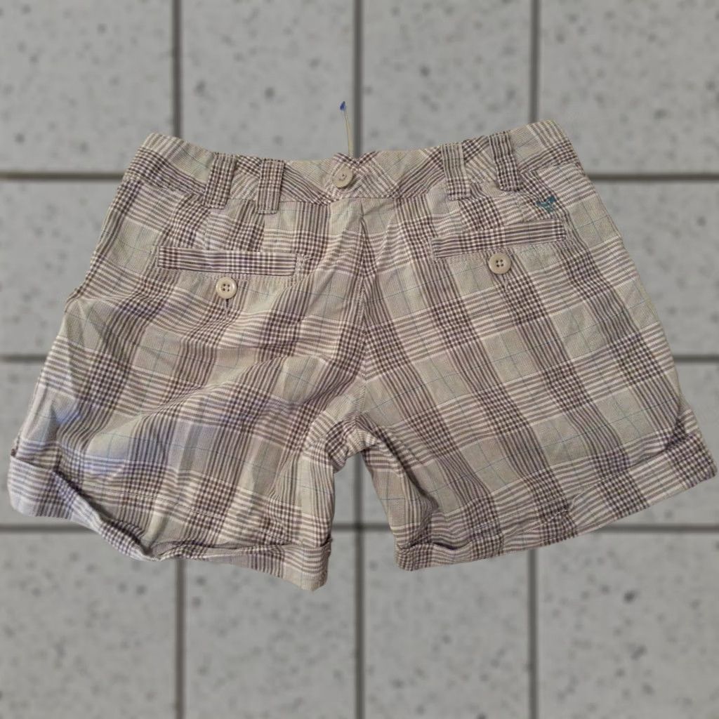 American Eagle Outfitters Womens American Eagle Outfitters Khaki Plaid Shorts 2 Cotton Size 26" / US 2 / IT 38 - 1 Thumbnail