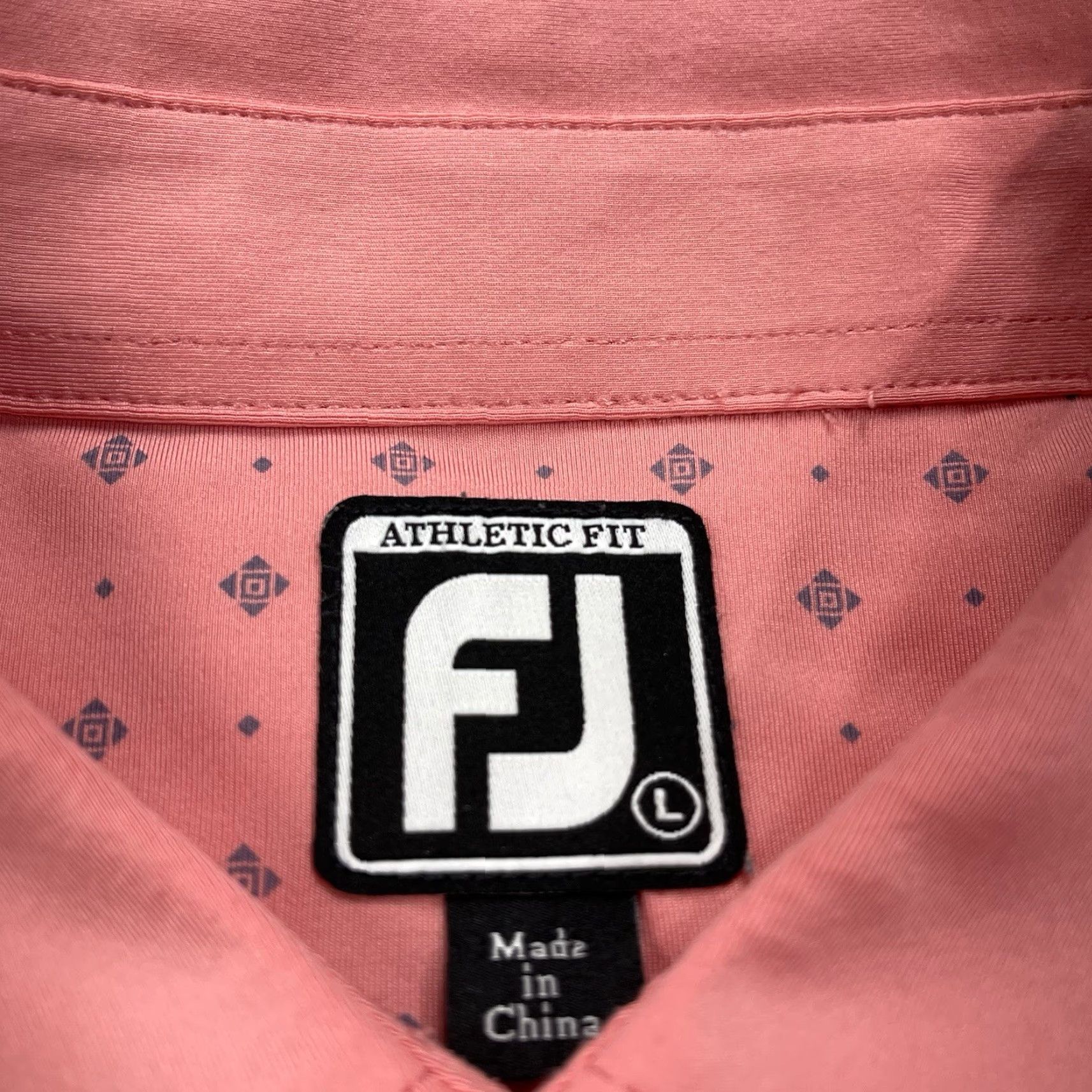 Footjoy FootJoy Polo Shirt Mens Large Athletic Fit Pink Abstract Logo Golf Shirt Size US L / EU 52-54 / 3 - 3 Thumbnail