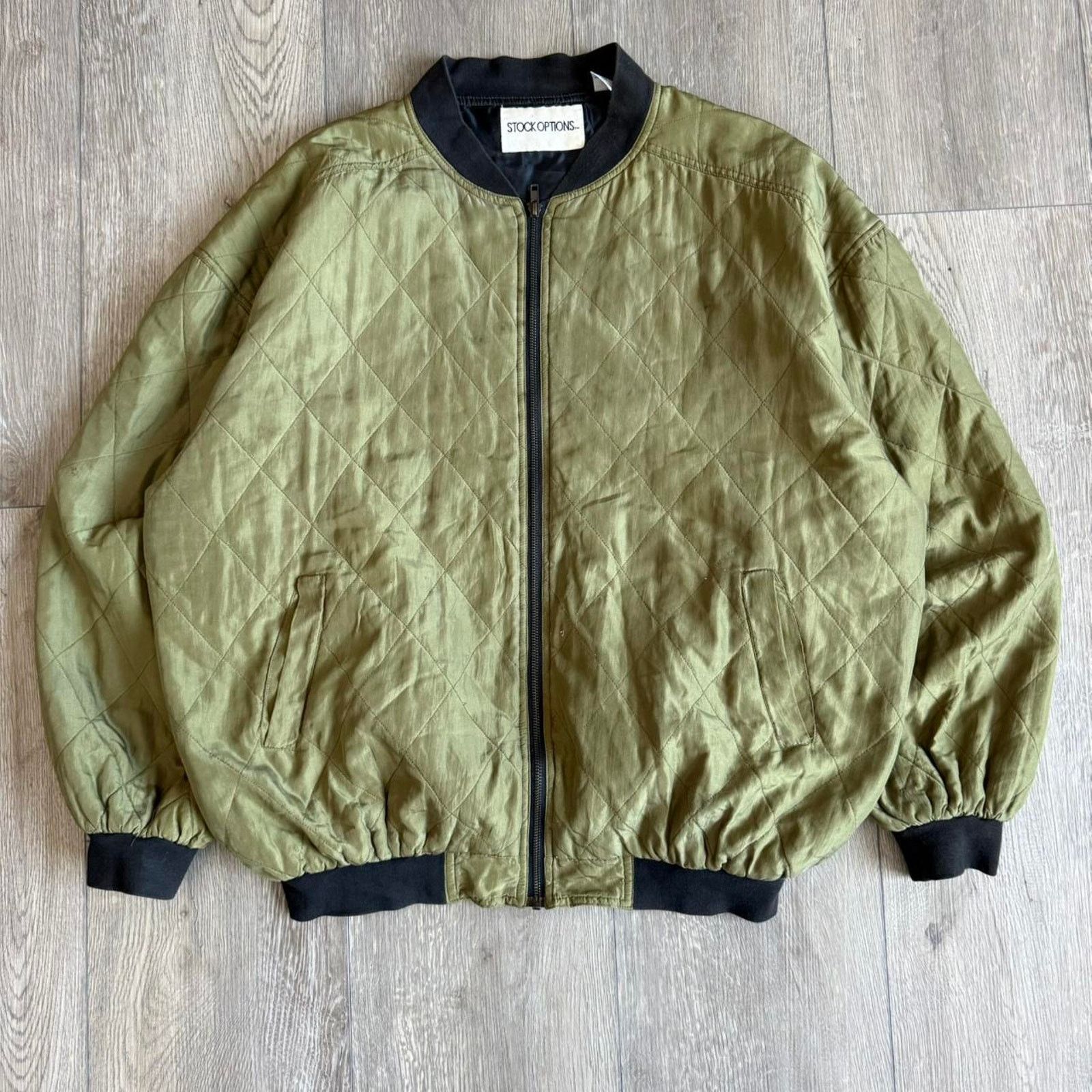 Other Vintage 90s silk quilted military jacket Size US XL / EU 56 / 4 - 1 Thumbnail