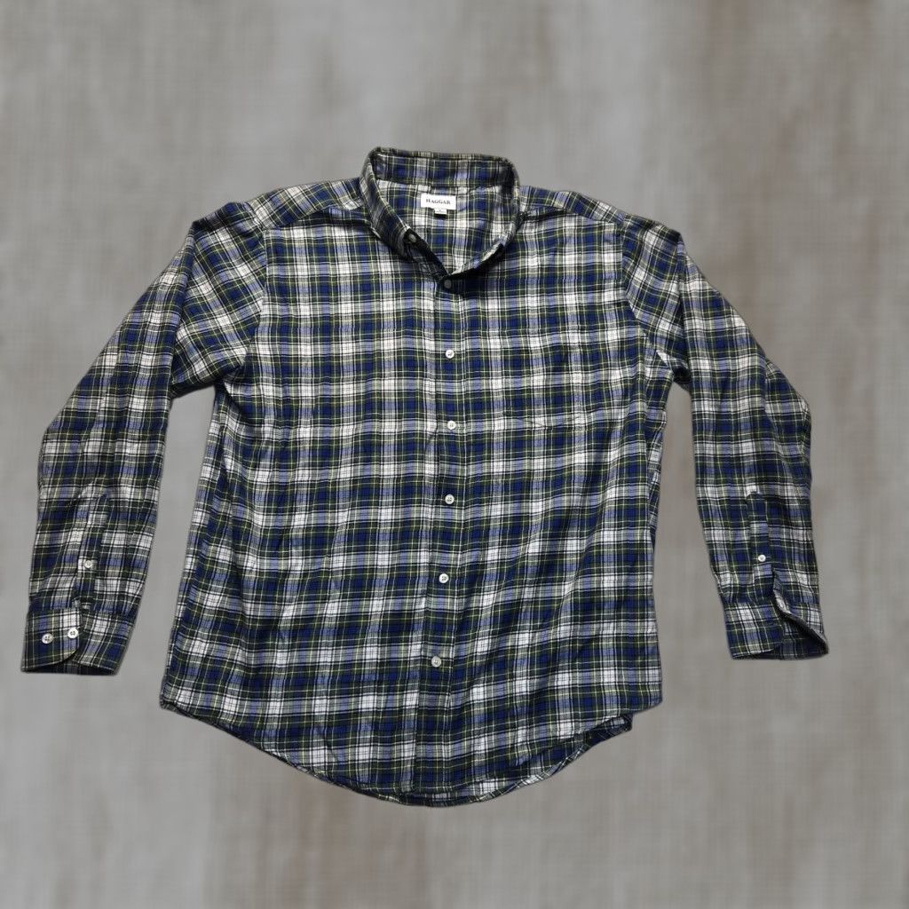 Haggar Haggar Shirt Button-Down Plaid Long Sleeve Multicolor 100% Cotton XL Mens Size US XL / EU 56 / 4 - 1 Thumbnail