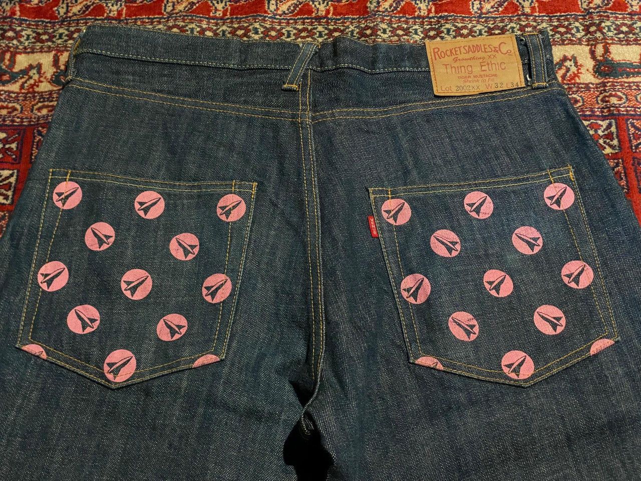 Designer × Japanese Brand Vintage Rocket Saddles & Co Made In Japan Blue Denim Size US 33 - 2 Thumbnail