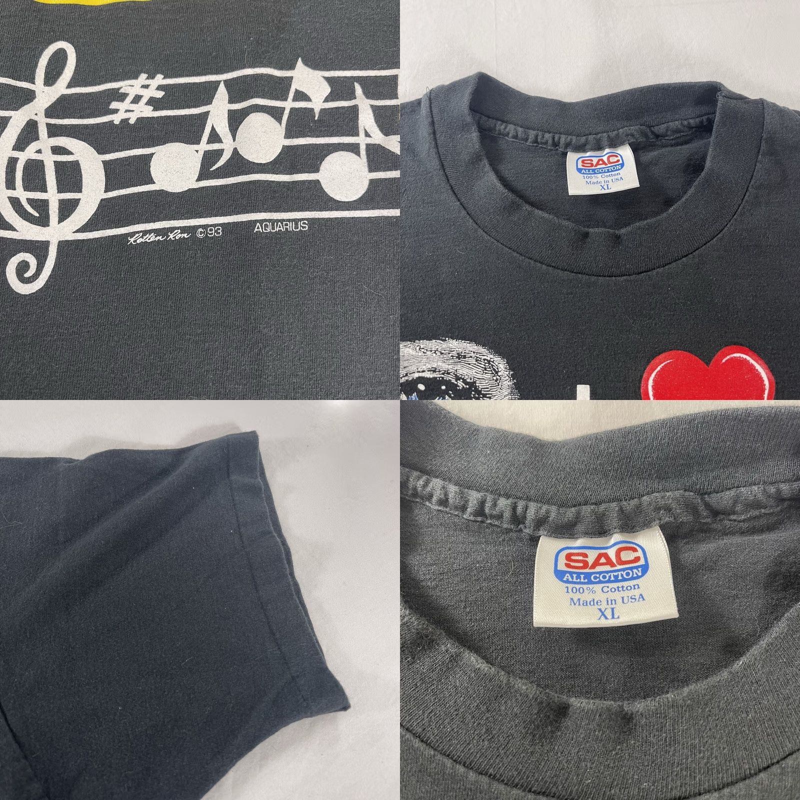 Vintage VINTAGE SAC T-Shirt XL Black I LOVE COUNTRY MUSIC 90s Single Stitch Graphic Tee Mens XL Size US XL / EU 56 / 4 - 8 Thumbnail