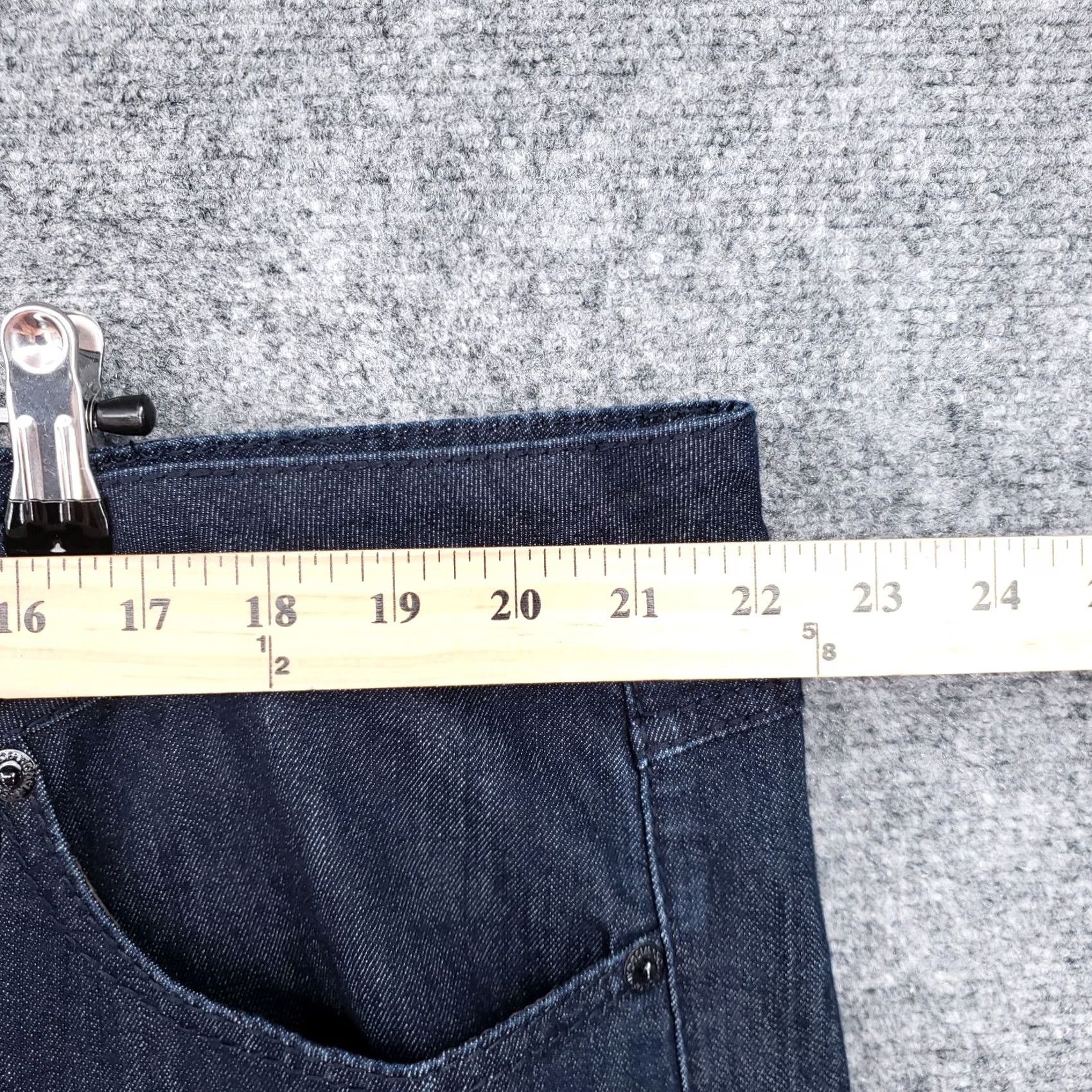 Vintage Source Of Wisdom Jeans Womens Plus Size 26 Blue Boot Cut High Rise Dark Wash Stretch Size 26" / US 2 / IT 38 - 7 Thumbnail