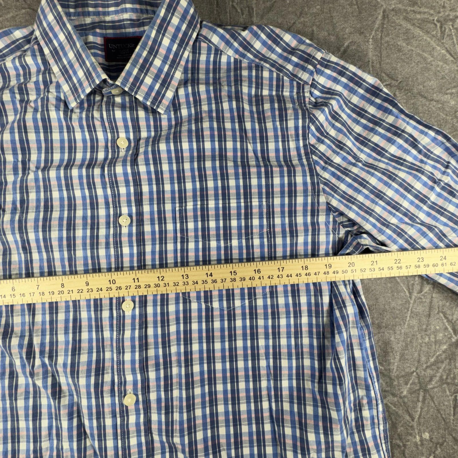 UNTUCKit UNTUCKit Button up Men's L Blue Pink 100% Cotton Size US L / EU 52-54 / 3 - 3 Thumbnail