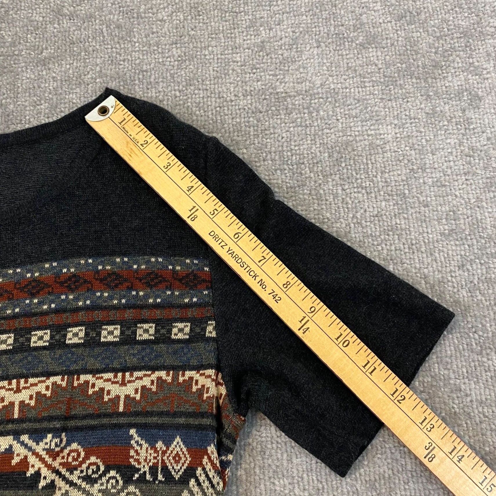 Vintage PERUVIAN CONNECTION Shirt Womens Small Charcoal Gray Aztec Pima Size S / US 4 / IT 40 - 6 Thumbnail