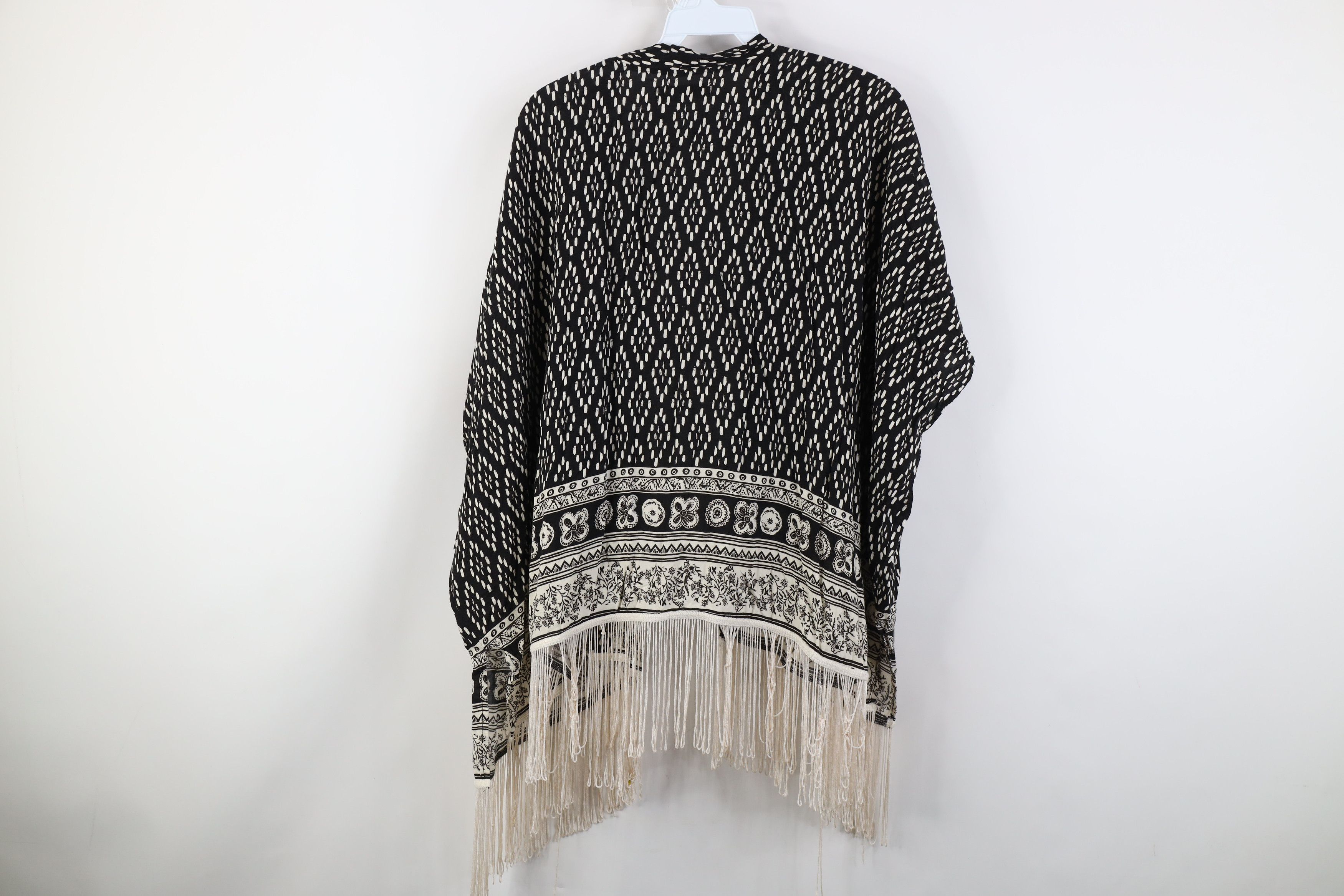Abercrombie & Fitch Vintage 90s Y2K Abercrombie & Fitch Fringed Piano Shawl Cape Size ONE SIZE - 13 Thumbnail