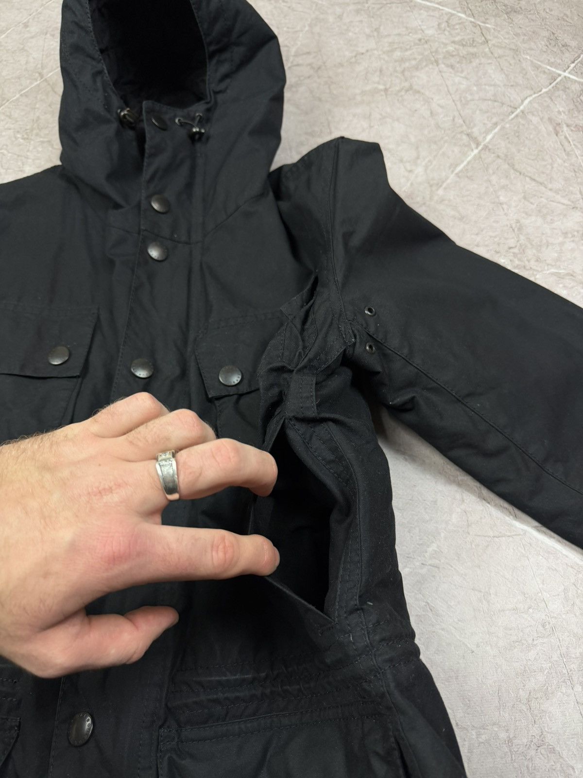 Barbour Barbour Retail Fog Parka Black Waxed Cotton Small Size US S / EU 44-46 / 1 - 12 Thumbnail