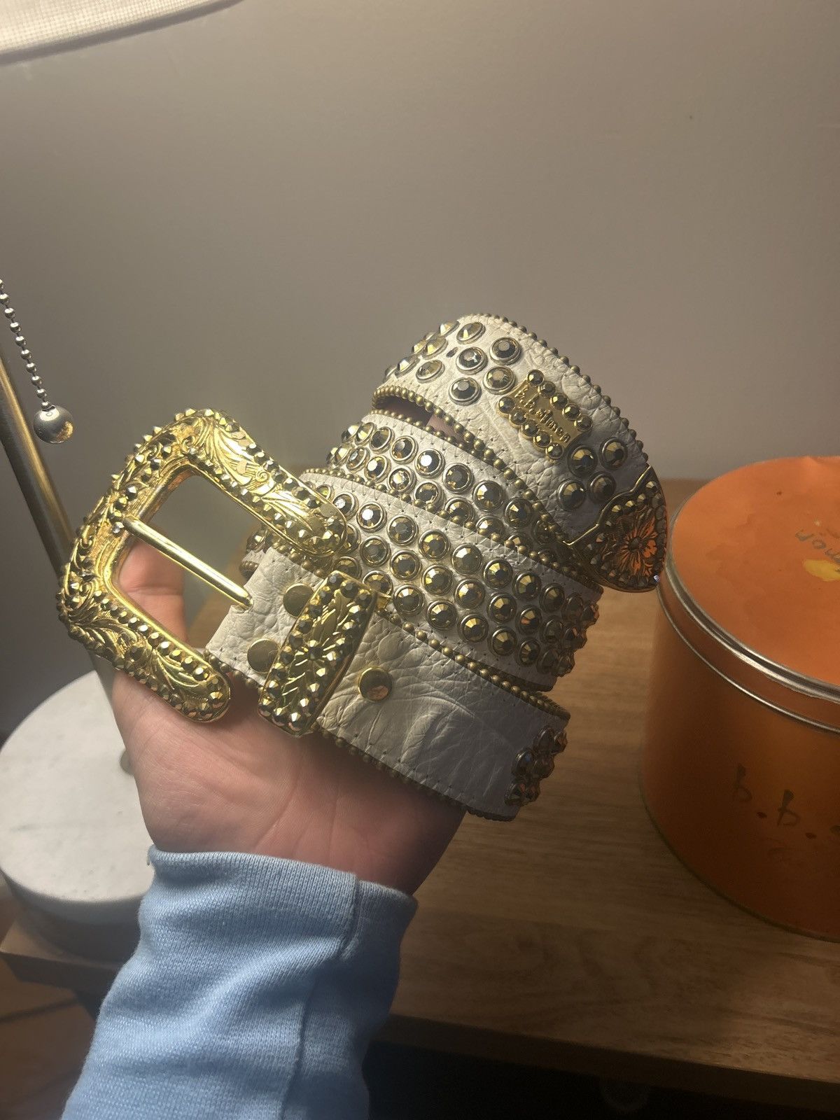 B.B. Simon Bb Simon belt gold white Size 36 - 2 Thumbnail