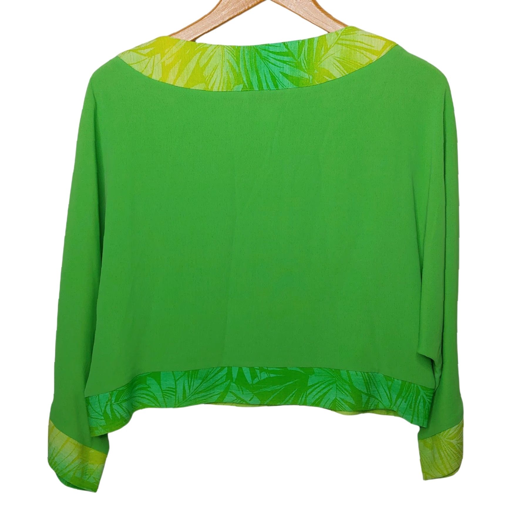 Vintage VINTAGE Helena Designer Sportswear Shirt M Green Leaves Nature Lagenlook Art to Wear Size M / US 6-8 / IT 42-44 - 4 Thumbnail