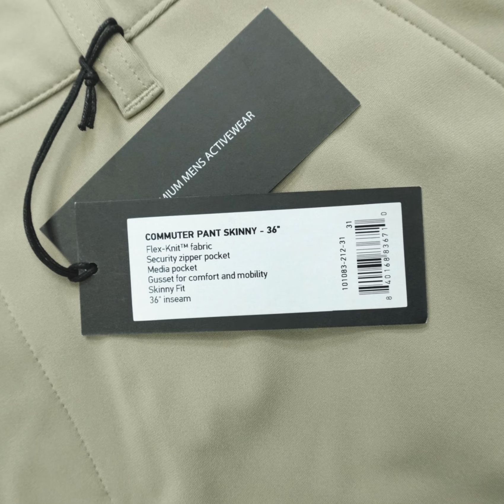 Rhone Rhone Commuter 5 Pocket Pants Slim Mens Size 31 Beige 36" Inseam Straight Front Chino Polyester Pocket Size US 31 - 2 Thumbnail