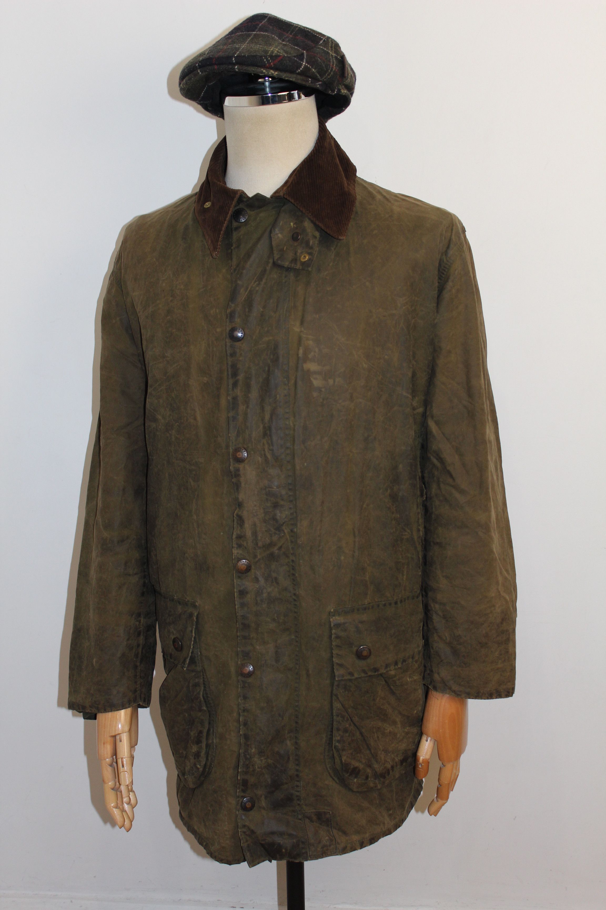 Men's BARBOUR Border Waxed Coat Jacket Size 2XL 107 cm/42