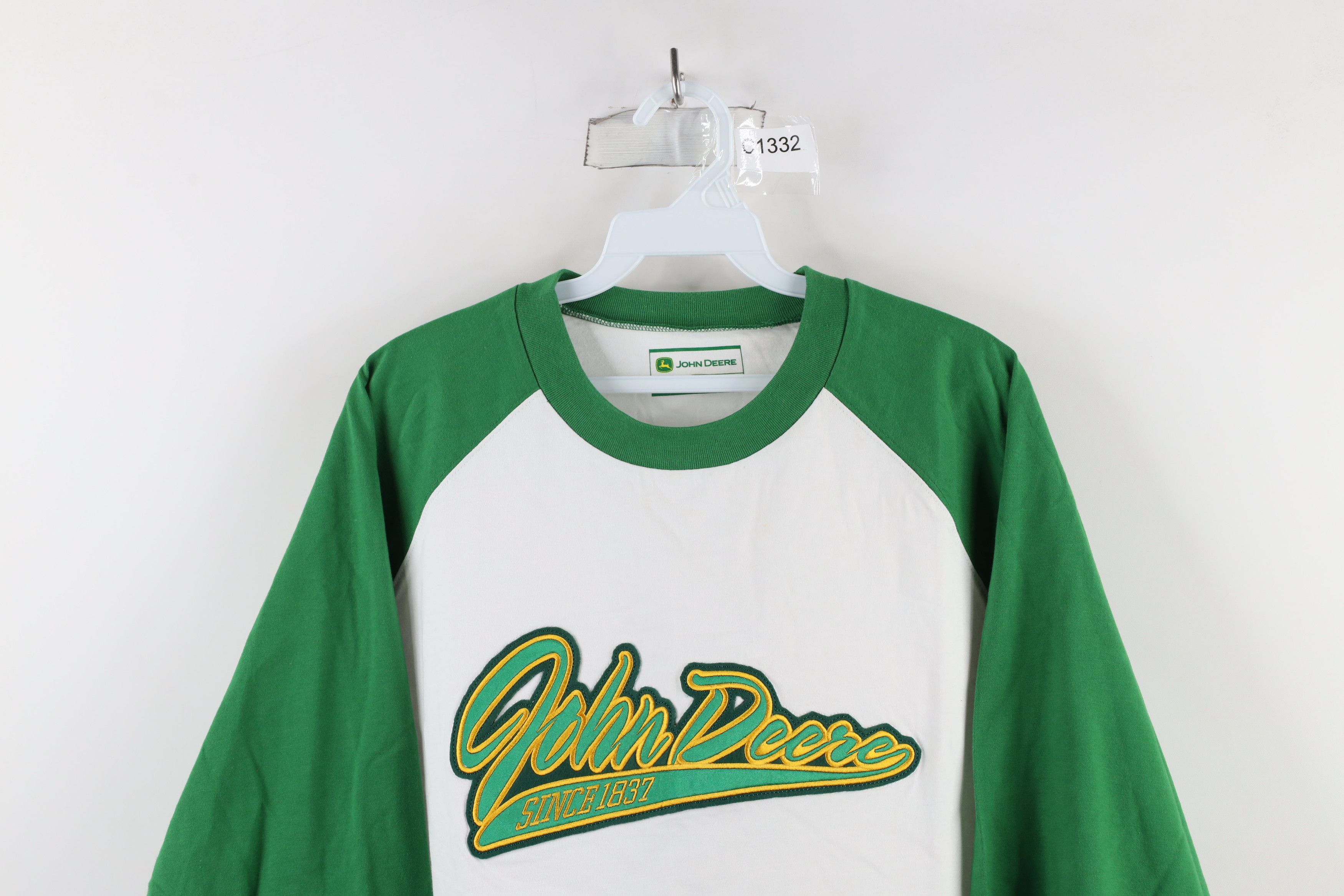 John Deere × Vintage Vintage John Deere Script 3/4 Sleeve Raglan T-Shirt Cotton Size US XXL / EU 58 / 5 - 2 Thumbnail