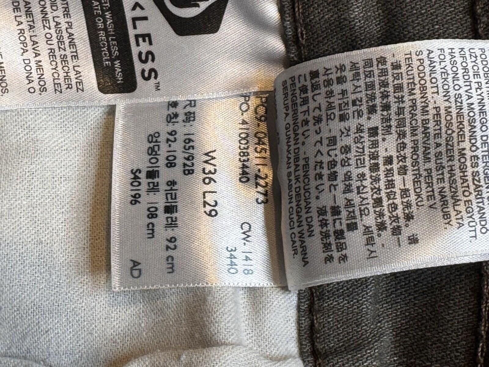 Levi's Levi Strauss & Co 511 Jeans Men's W36 x L29 Gray [721] Size US 36 / EU 52 - 5 Thumbnail