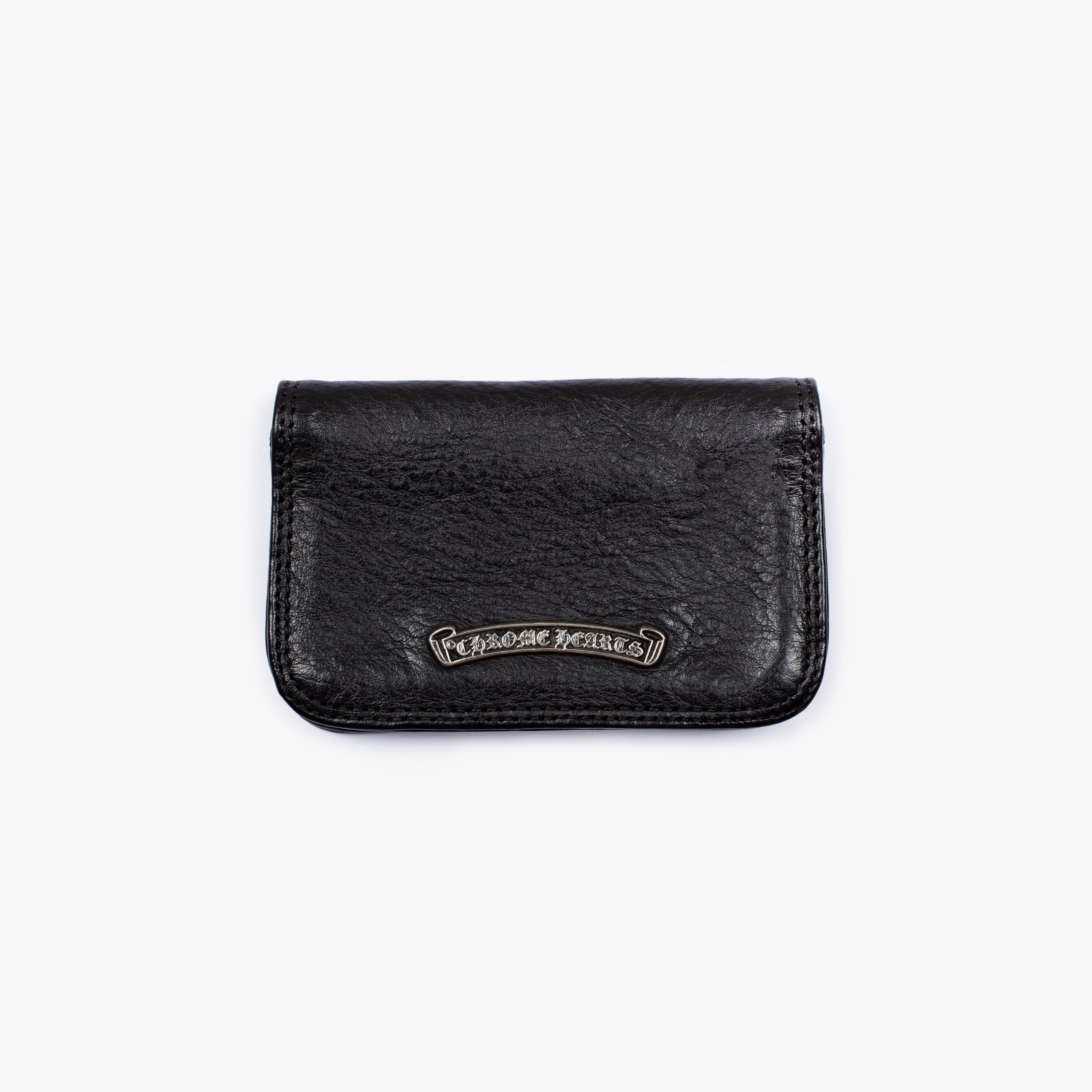 Chrome Hearts CHROME HEARTS BLACK LEATHER SCROLLBAR WALLET Size ONE SIZE - 2 Thumbnail