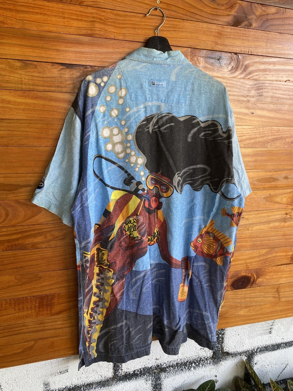 Marc Buchanan Vintage 90s Pelle Pelle Scuba Diver Graphic Shirt – Rare Size US L / EU 52-54 / 3 - 16 Thumbnail