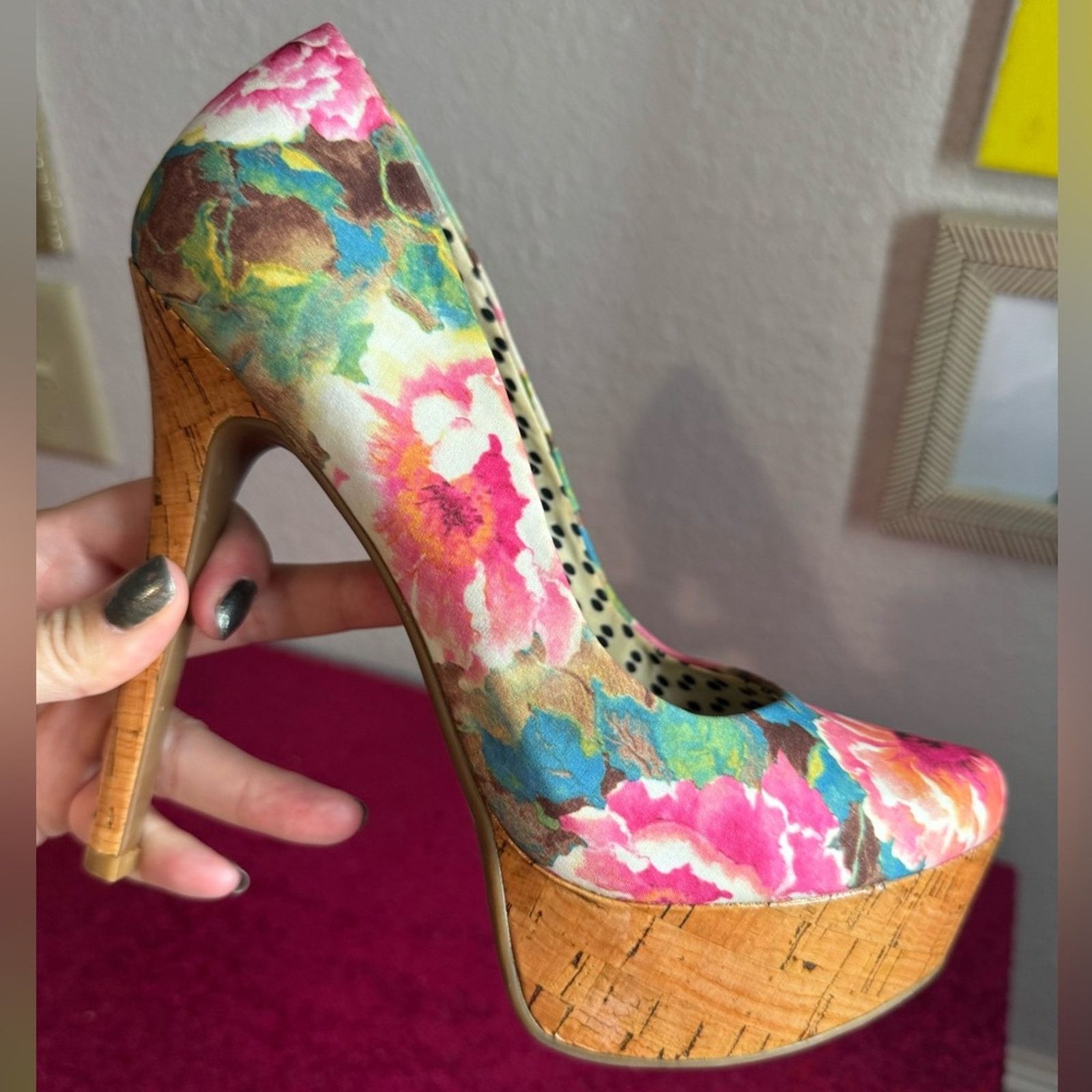 Jessica Simpson JESSICA SIMPSON Bright Floral Platform Heels (Size 6.5) Size US 6.5 / IT 36.5 - 4 Thumbnail
