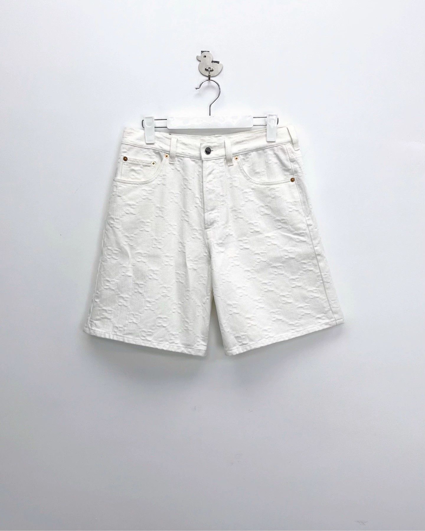 Gucci gucci ss24 white denim logo shorts Size US 26 / EU 42 - 1 Thumbnail