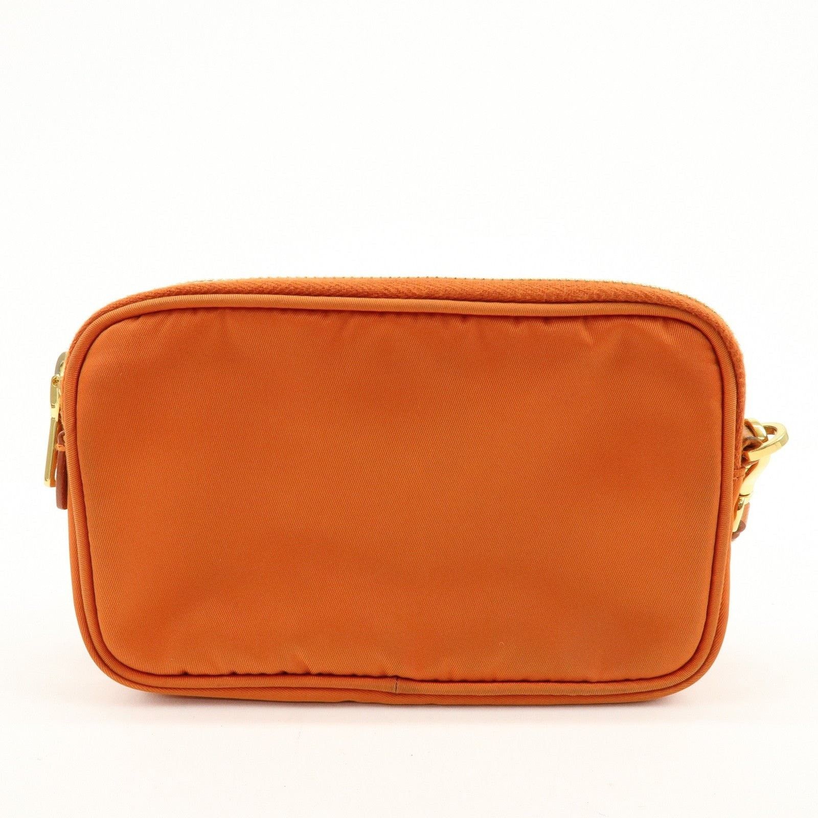 Prada Prada Triangle Logo Nylon Shoulder Bag Orange Size ONE SIZE - 2 Thumbnail