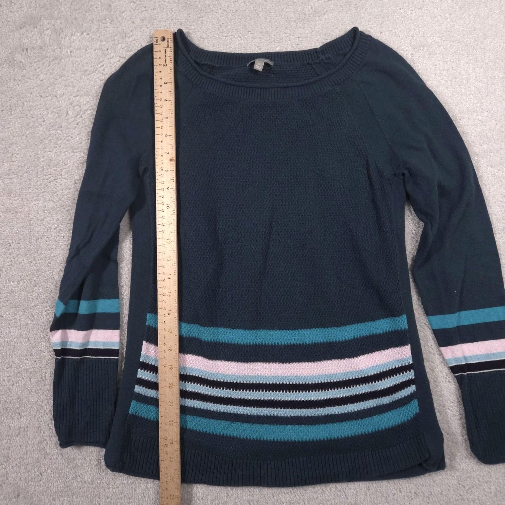 Talbots Talbots Sweater Womens Small Blue Striped Boat Neck Long Sleeve Pullover Knit Size S / US 4 / IT 40 - 5 Thumbnail