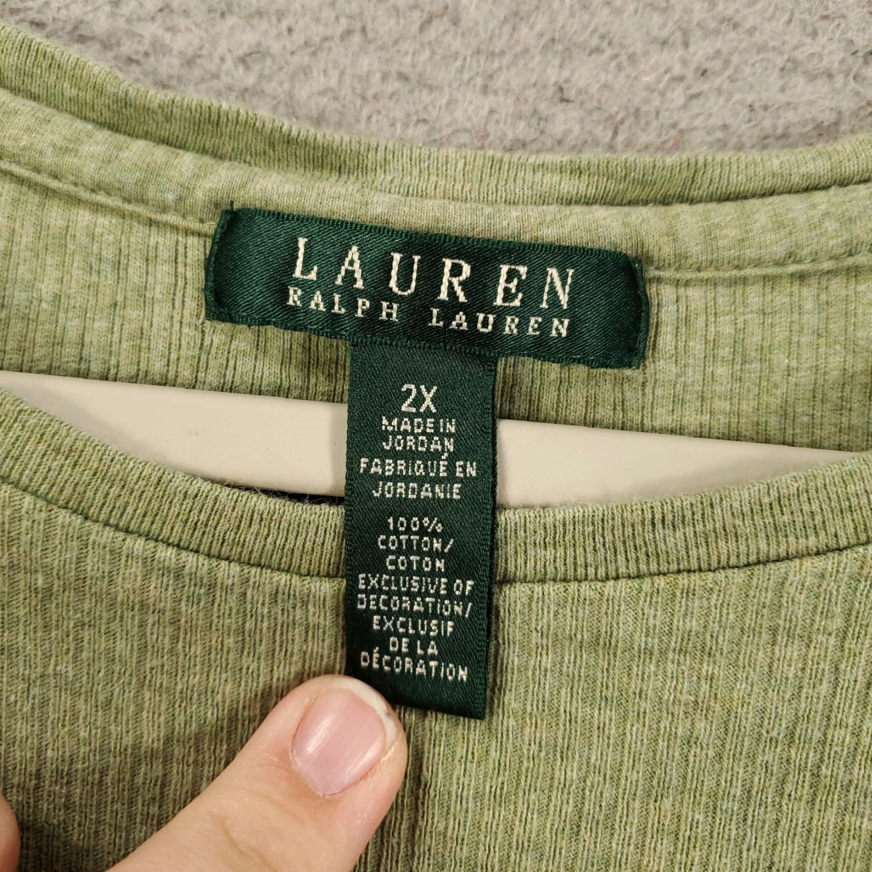 Ralph Lauren Lauren Ralph Lauren Top Womens 2X Green Long Sleeve Pullover Shirt Mock Neck Casual Solid Knit Cotton Elbow Pads Lightweight Size XXL / US 16-18 / IT 52-54 - 6 Thumbnail