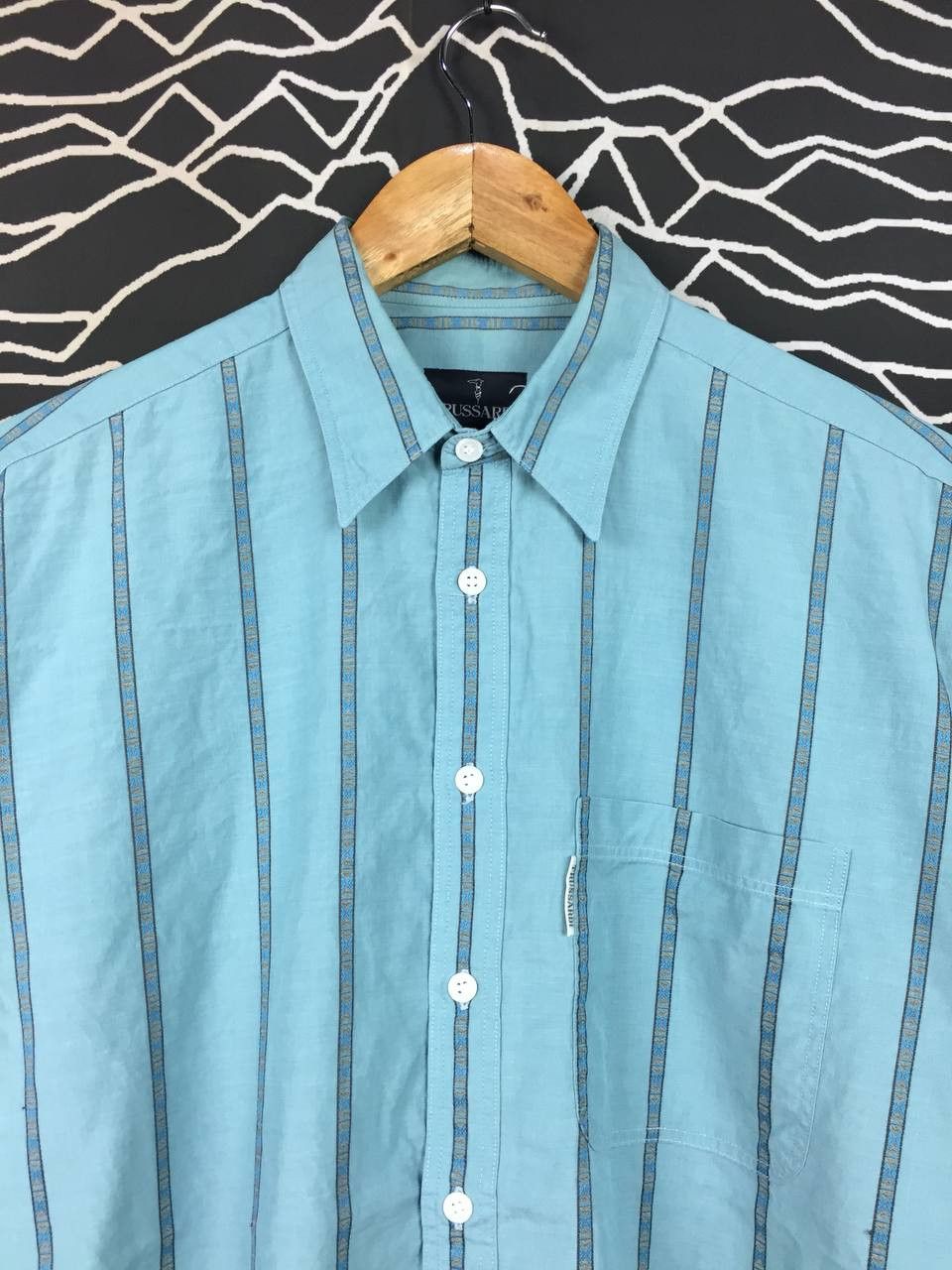 Trussardi Vtg Trussardi Aztec Geometric Stripe Button Up Shirt Size 3 Size US L / EU 52-54 / 3 - 3 Thumbnail
