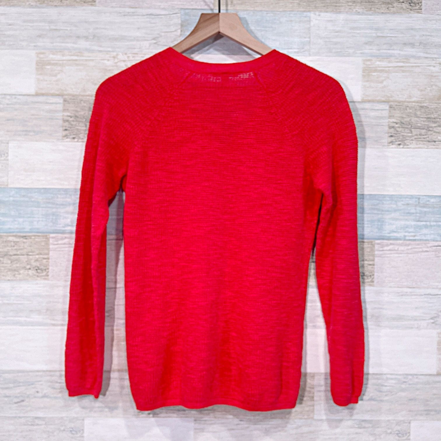 Eileen Fisher Eileen Fisher Organic Linen Blend V Sweater Red Womens Small Size S / US 4 / IT 40 - 3 Thumbnail