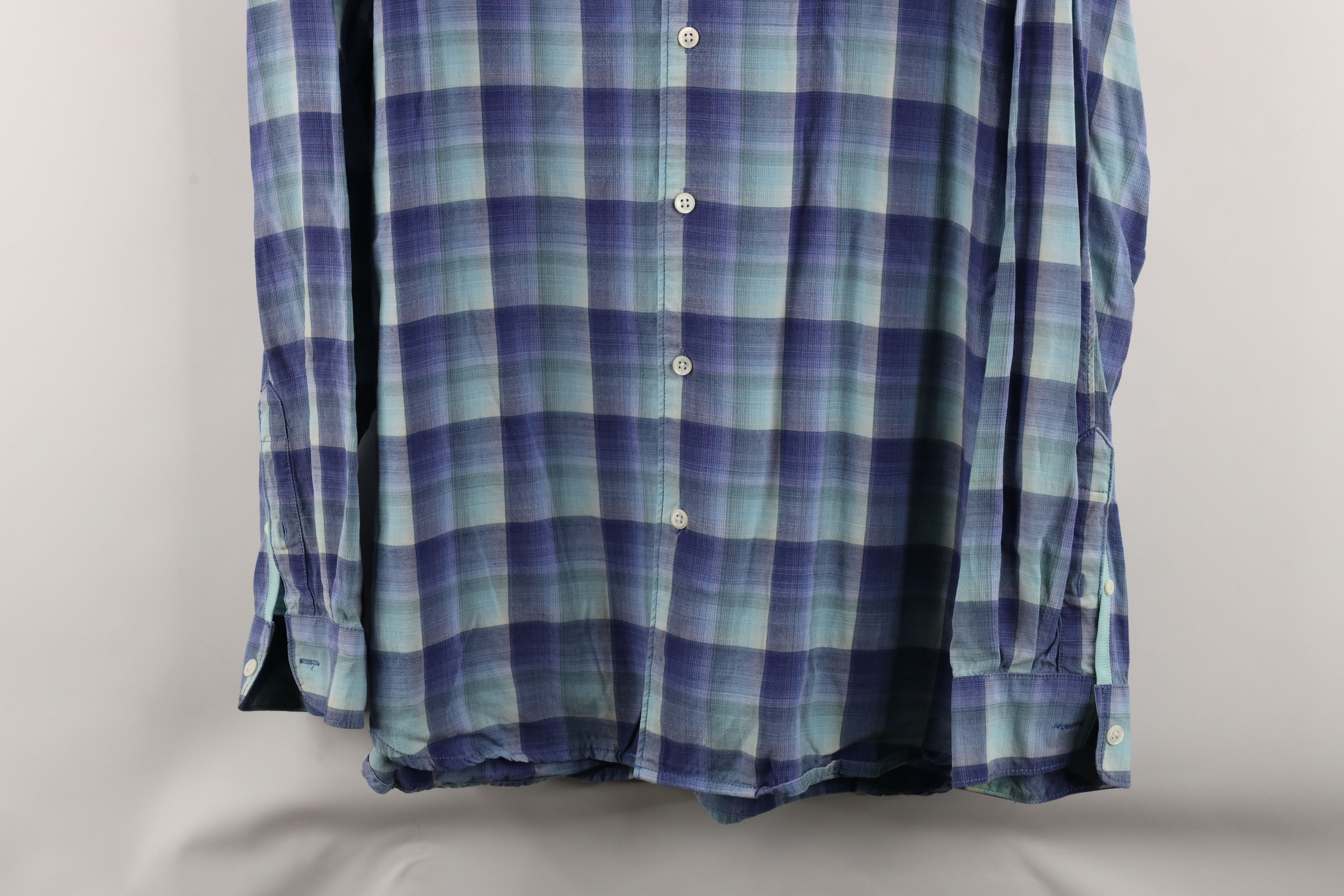 Tommy Bahama × Vintage Vintage Tommy Bahama Rayon Blend Collared Button Shirt Plaid Size US L / EU 52-54 / 3 - 3 Thumbnail