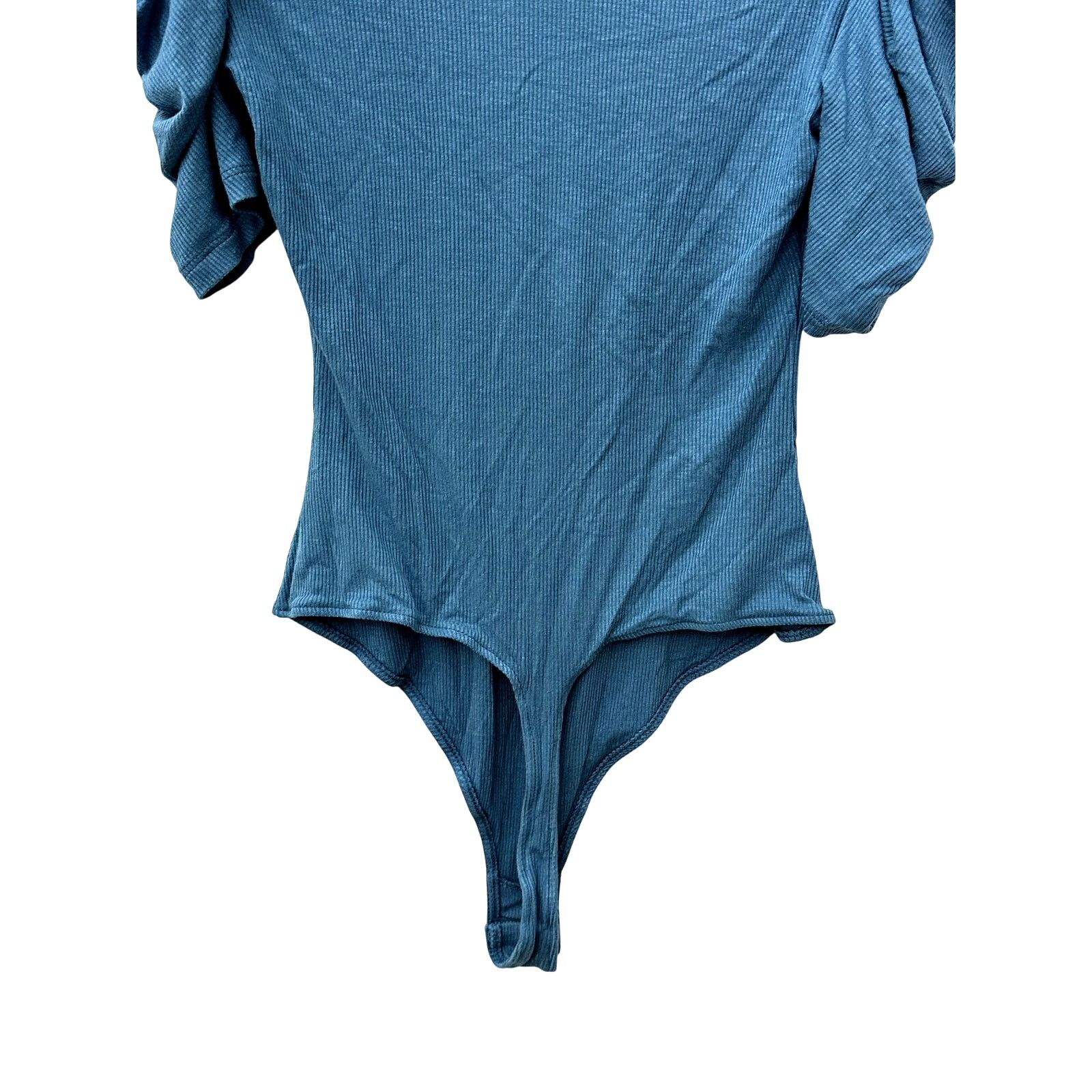 Free People Free People Bodysuit Short Sleeves Ruffled Blue Women's XS Size XS / US 0-2 / IT 36-38 - 7 Thumbnail