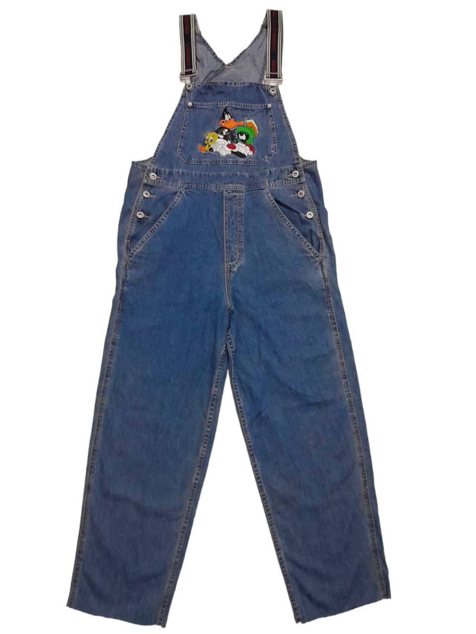 image of Vintage x Warner Bros 90's Looney Tunes Warner Bros Denim Overalls (F55) Waist 32 in Blue, Men's