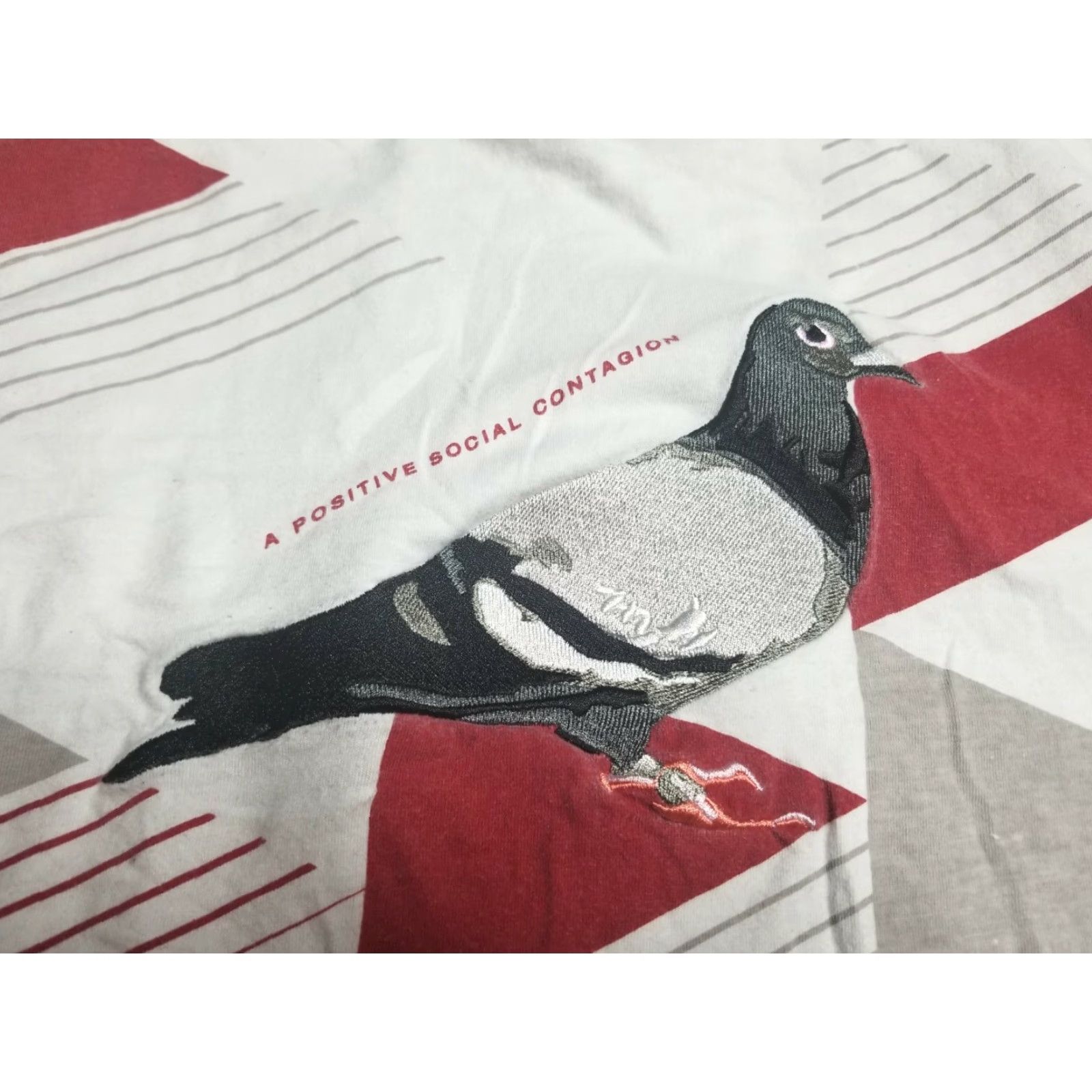 Vintage Staple Embroidered Pigeon Bird Hoodie T-Shirt Mens XL Hooded White Cotton Embroidered Hooded Pigeon Bird Logo Mens XL T-Shirt Hoodie Size US XL / EU 56 / 4 - 4 Thumbnail