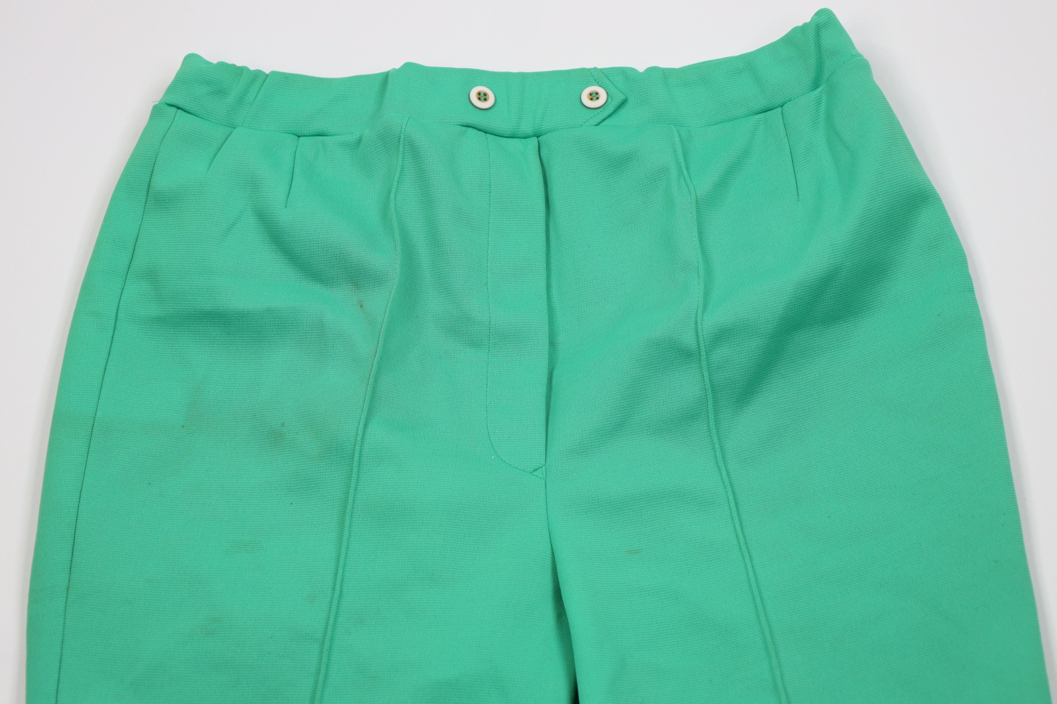 Vintage Vintage 70s Streetwear Wide Leg Bell Bottoms Pants Green Size 32" / US 10 / IT 46 - 2 Thumbnail