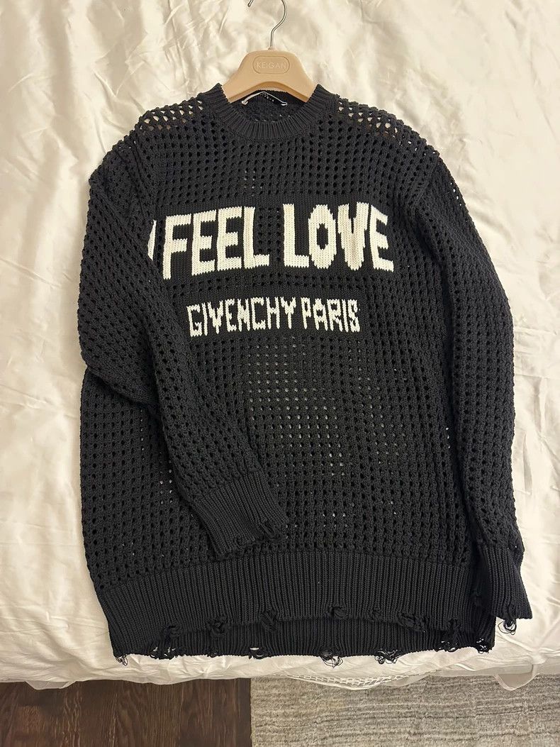 Givenchy Givenchy I Feel Love Lettering Sweater, Black Size US XS / EU 42 / 0 - 3 Thumbnail