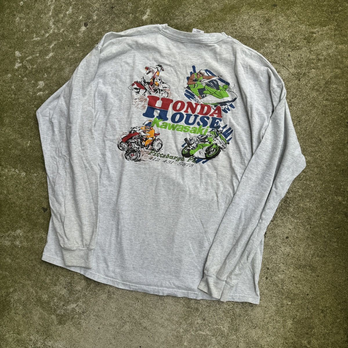 Vintage Honda House Kawasaki Bikes Faded Moto Shirt ERD Biker WCC Size US XXL / EU 58 / 5 - 16 Thumbnail