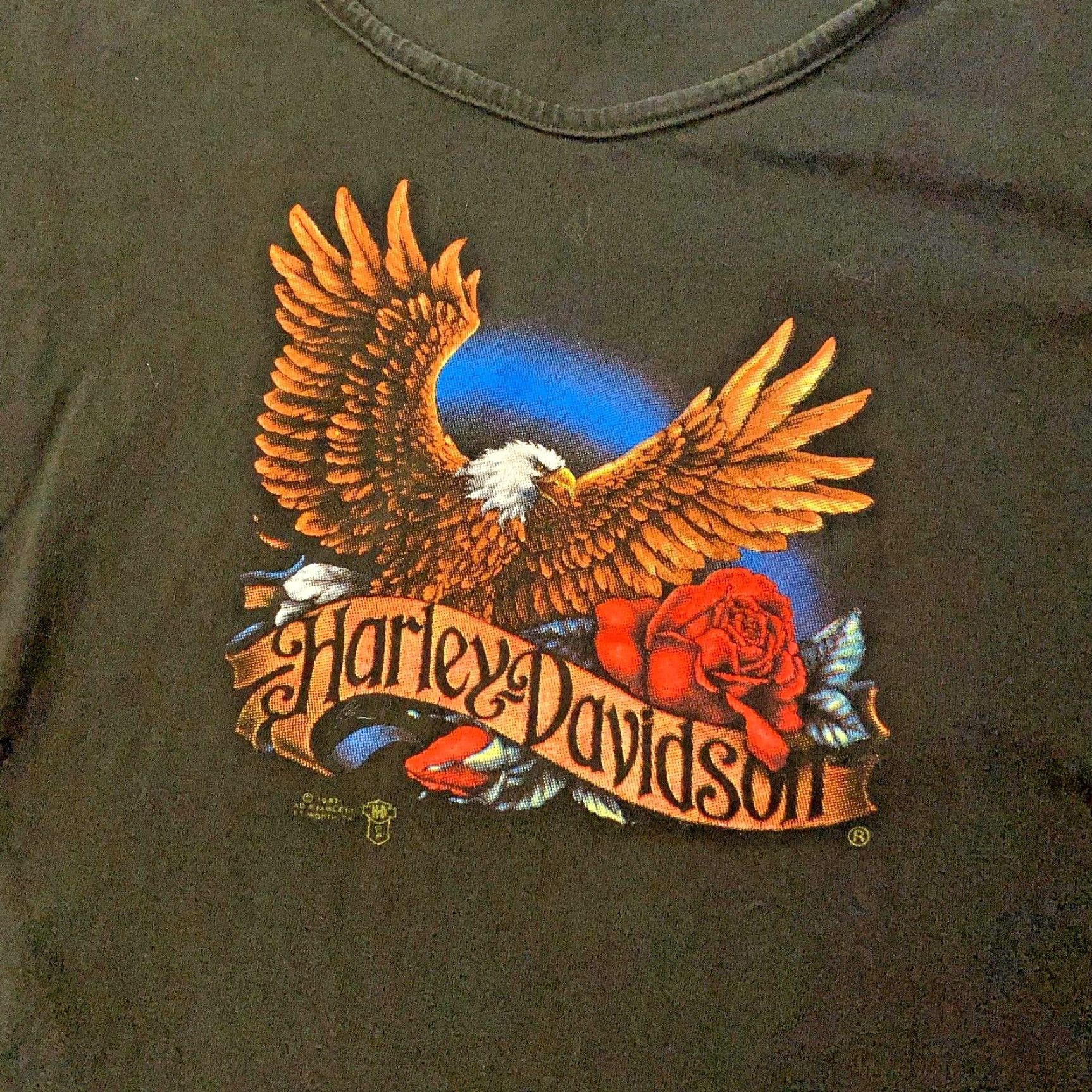 Vintage VINTAGE Harley Davidson Shirt Womens L Black 3D Emblem Eagle Maui Hawaii 1987 80s Biker USA Womens Size L / US 10 / IT 46 - 2 Thumbnail