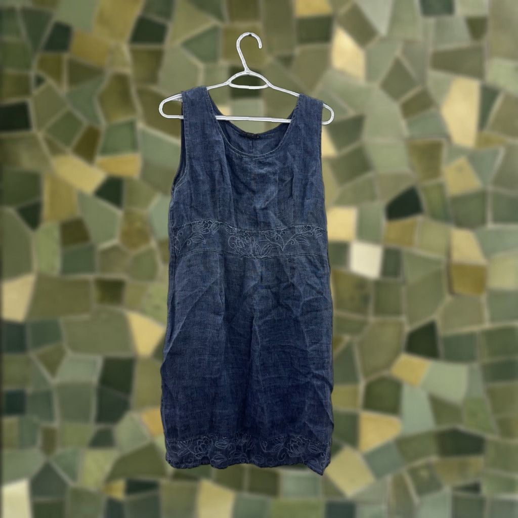 Vintage Vera Tucci Blouson Dress Womens Medium Yellow Linen | Grailed