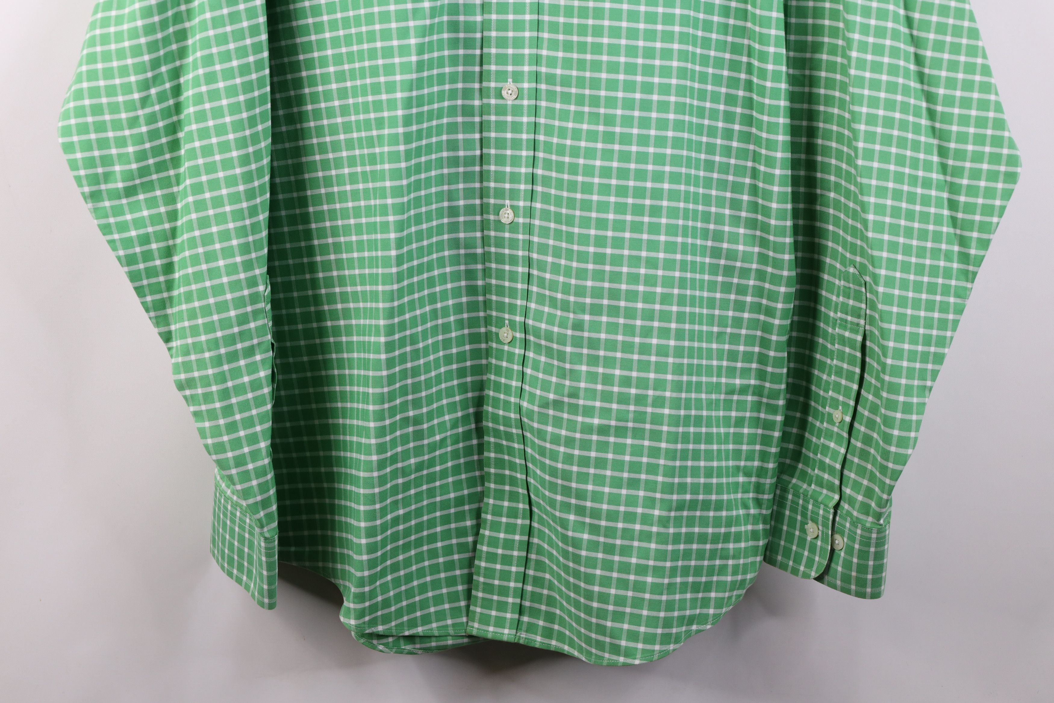 Brooks Brothers Vintage Brooks Brothers Cotton Button Down Shirt Green Plaid Size US L / EU 52-54 / 3 - 3 Thumbnail