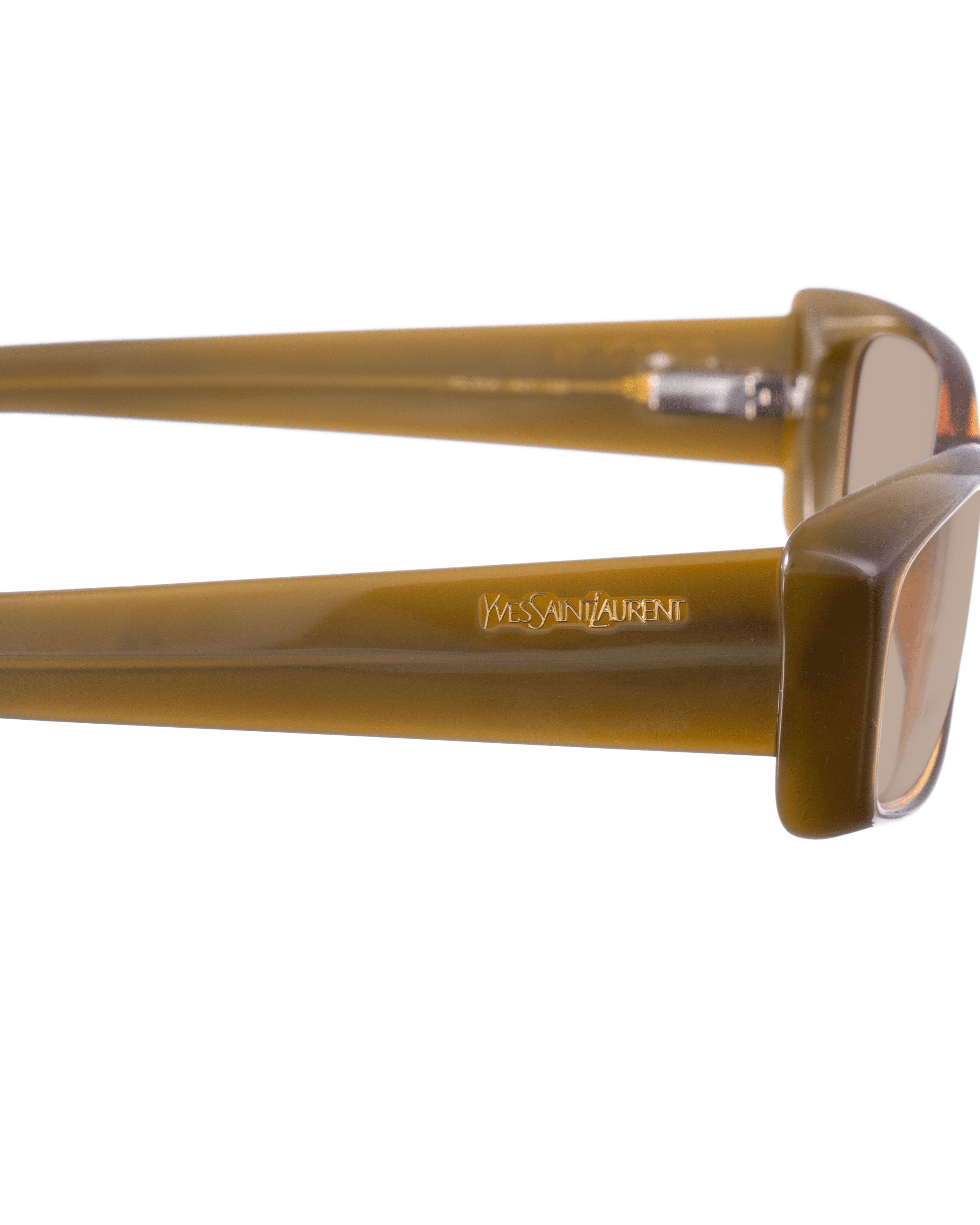 Saint Laurent Paris Yves Saint Laurent 00s Brown Plastic Transparent Sunglasses Size ONE SIZE - 3 Thumbnail
