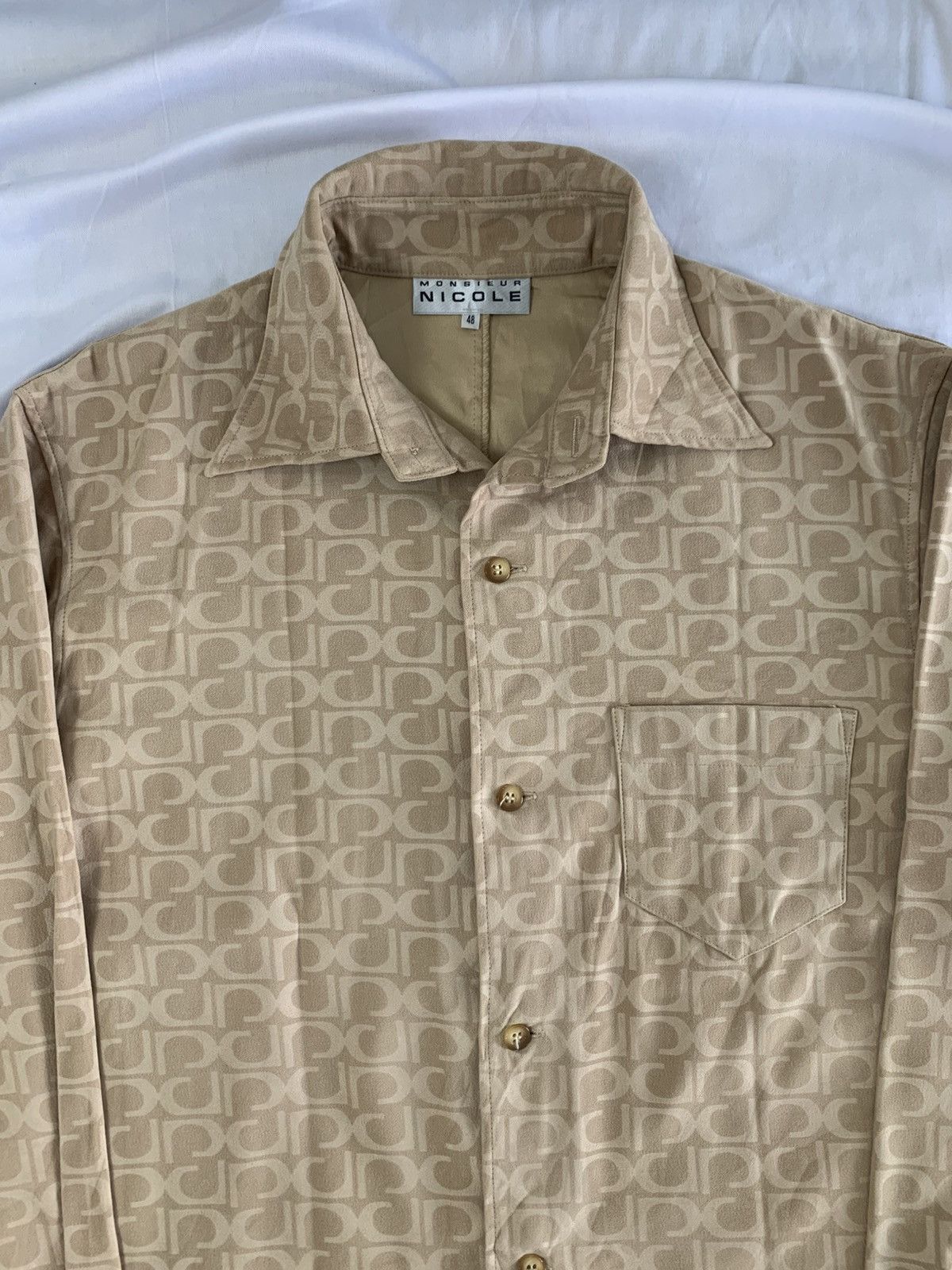Nicole Club Nicole monsieur's velvet monogram shirt Size US M / EU 48-50 / 2 - 5 Thumbnail