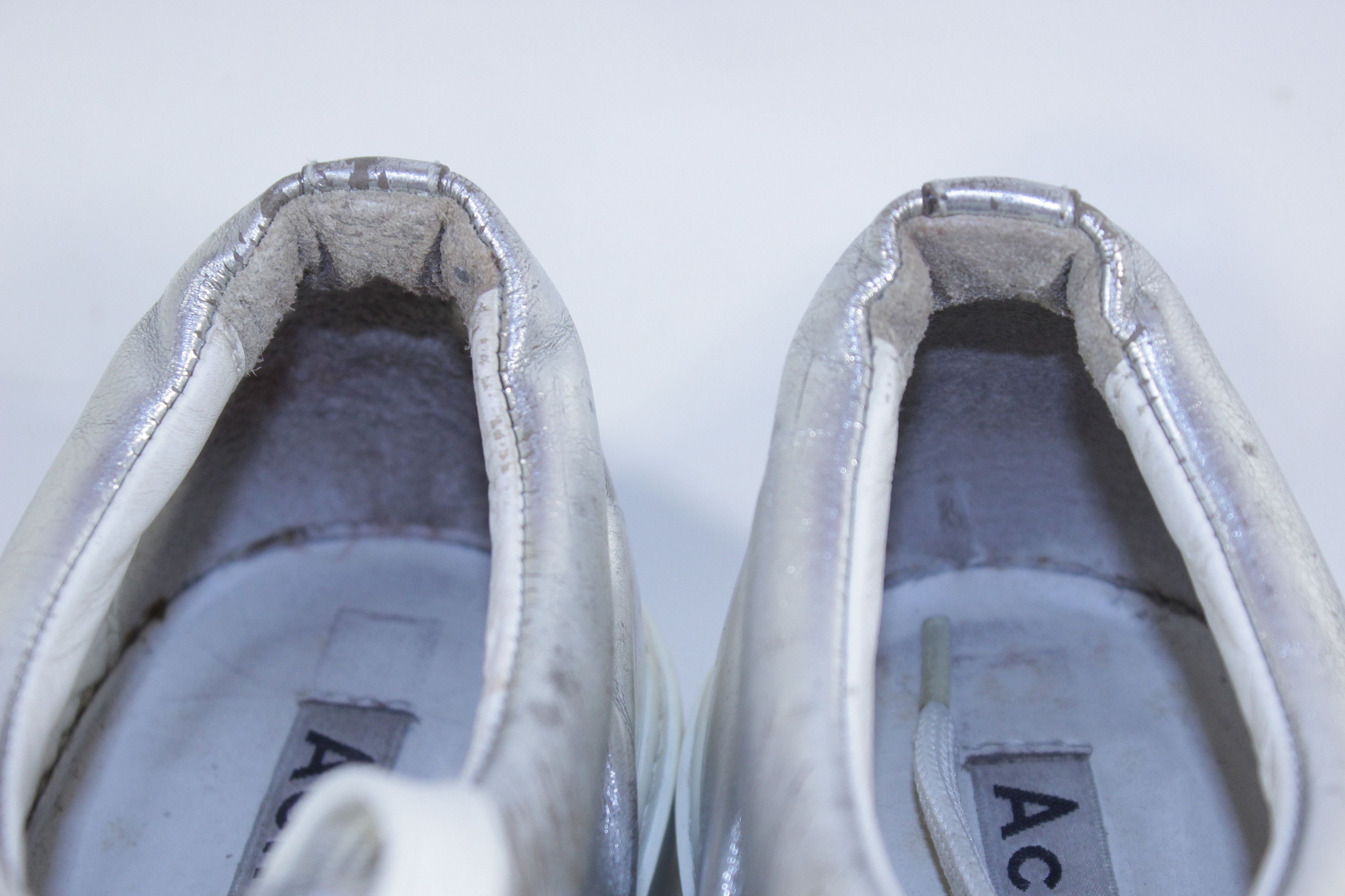 Acne Studios Silver Patent Leather Low Sneakers Size US 7 / IT 37 - 8 Thumbnail
