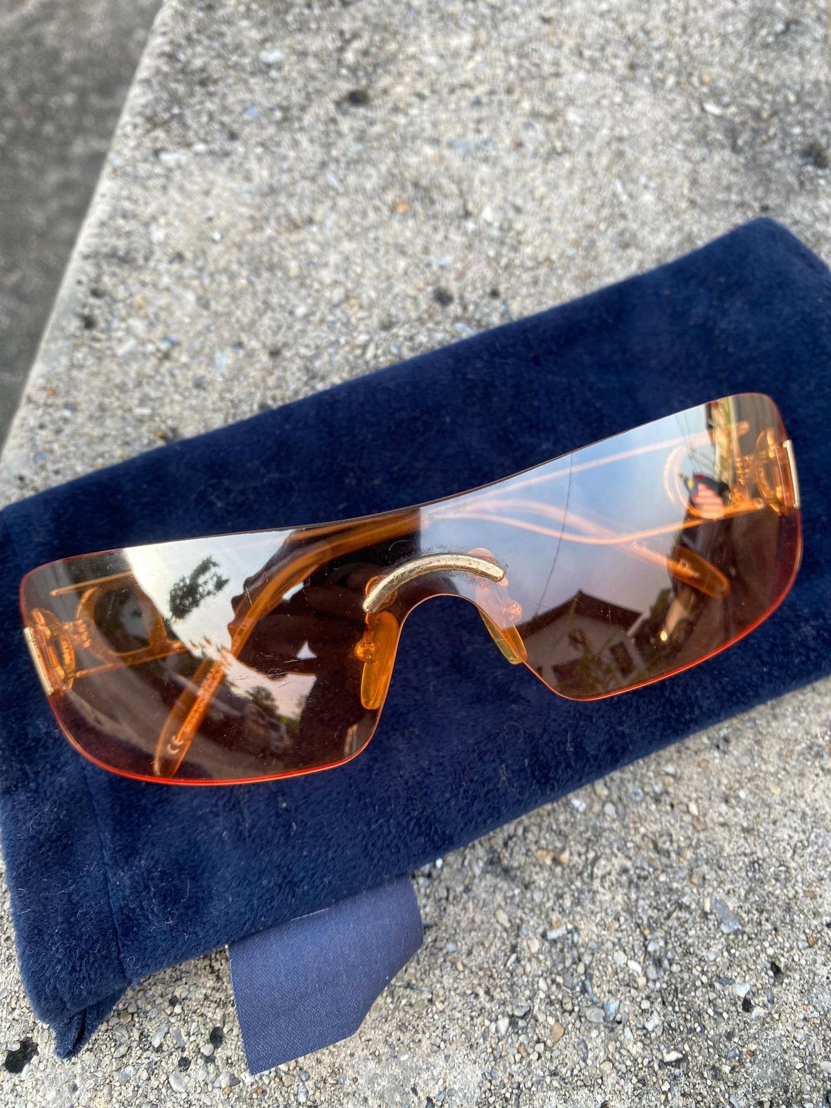 Christian Dior Monsieur Vintage Dior Miss Diorella Bronze Shield Sunglasses Size ONE SIZE - 4 Thumbnail