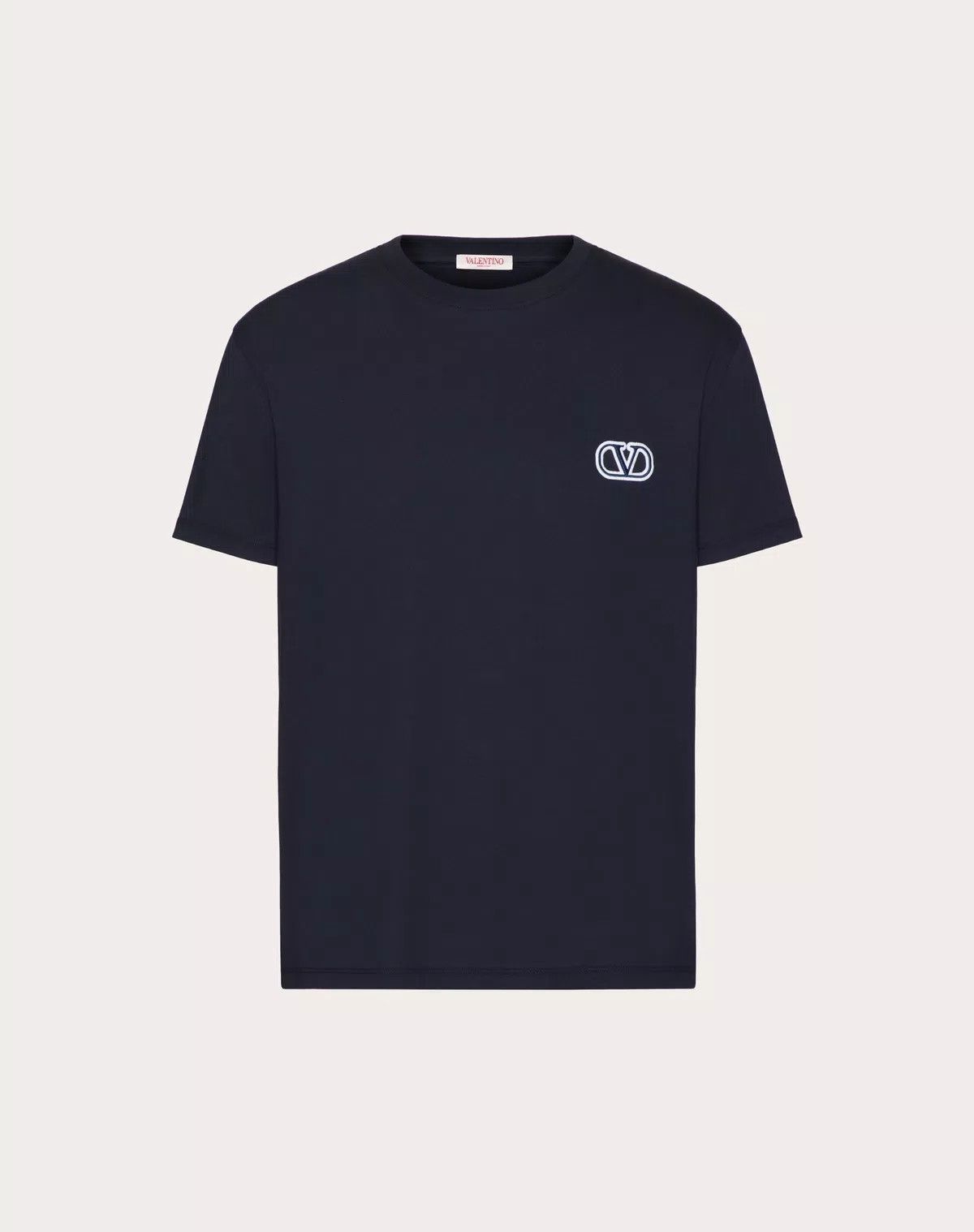 Valentino oc11z0725 Cotton T-Shirt With Vlogo Signature in Navy Blue Size US S / EU 44-46 / 1 - 1 Thumbnail